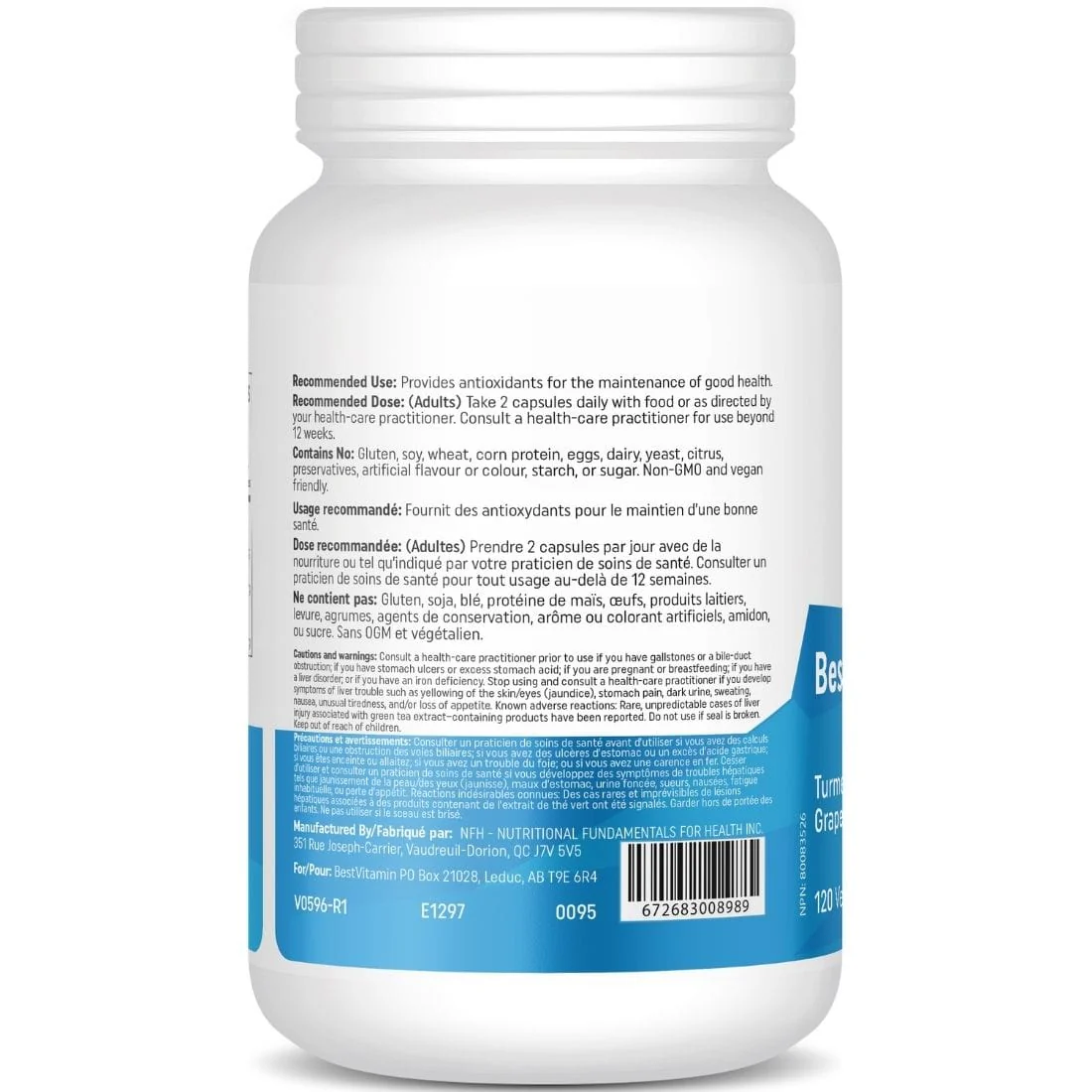 Bestvitamin Best Antioxidant Complex, Turmeric, Green Tea & Grape Seed, 120 Vegetable Capsules,  70% Off, Expiry: Dec 2024, Final Sale - Image 2