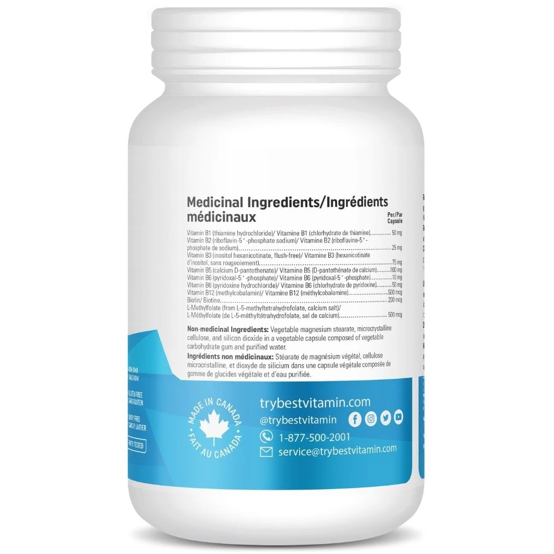 BestVitamin Best B-Complex, Biologically Active B Vitamin Formula, 60 Vegetable Capsules - Image 2