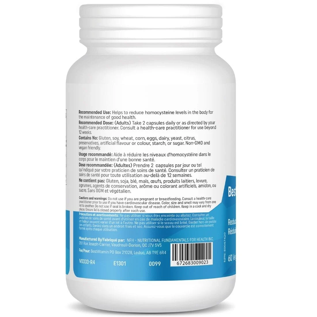 Bestvitamin Best B-Complex For Cardiovascular Health, Helps reduce homocysteine levels, 60 Vegetable Capsules - Image 2