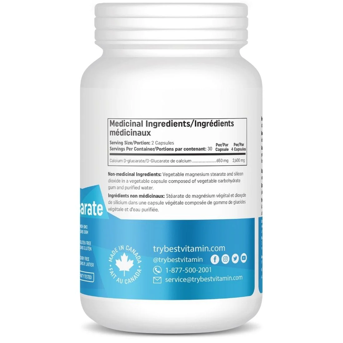 BestVitamin Best Calcium D-Glucarate 650mg, Promote liver detoxification & hormonal balance, 60 Vegetable Capsules - Image 3