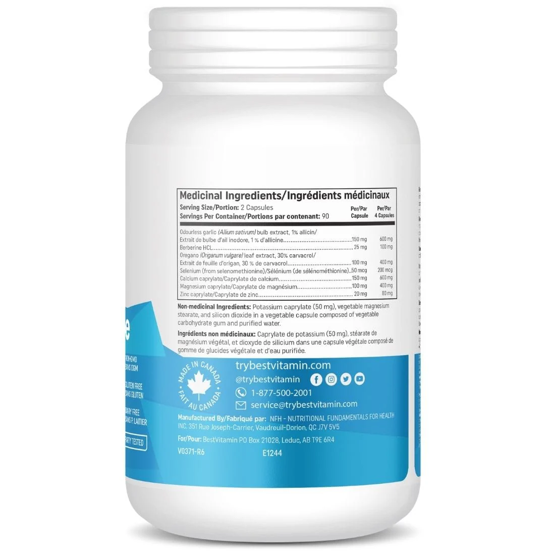 BestVitamin Best CandiCleanse, Antifungal, Eliminates candida & helps prevent future outbreaks, 180 Vegetable Capsules - Image 2