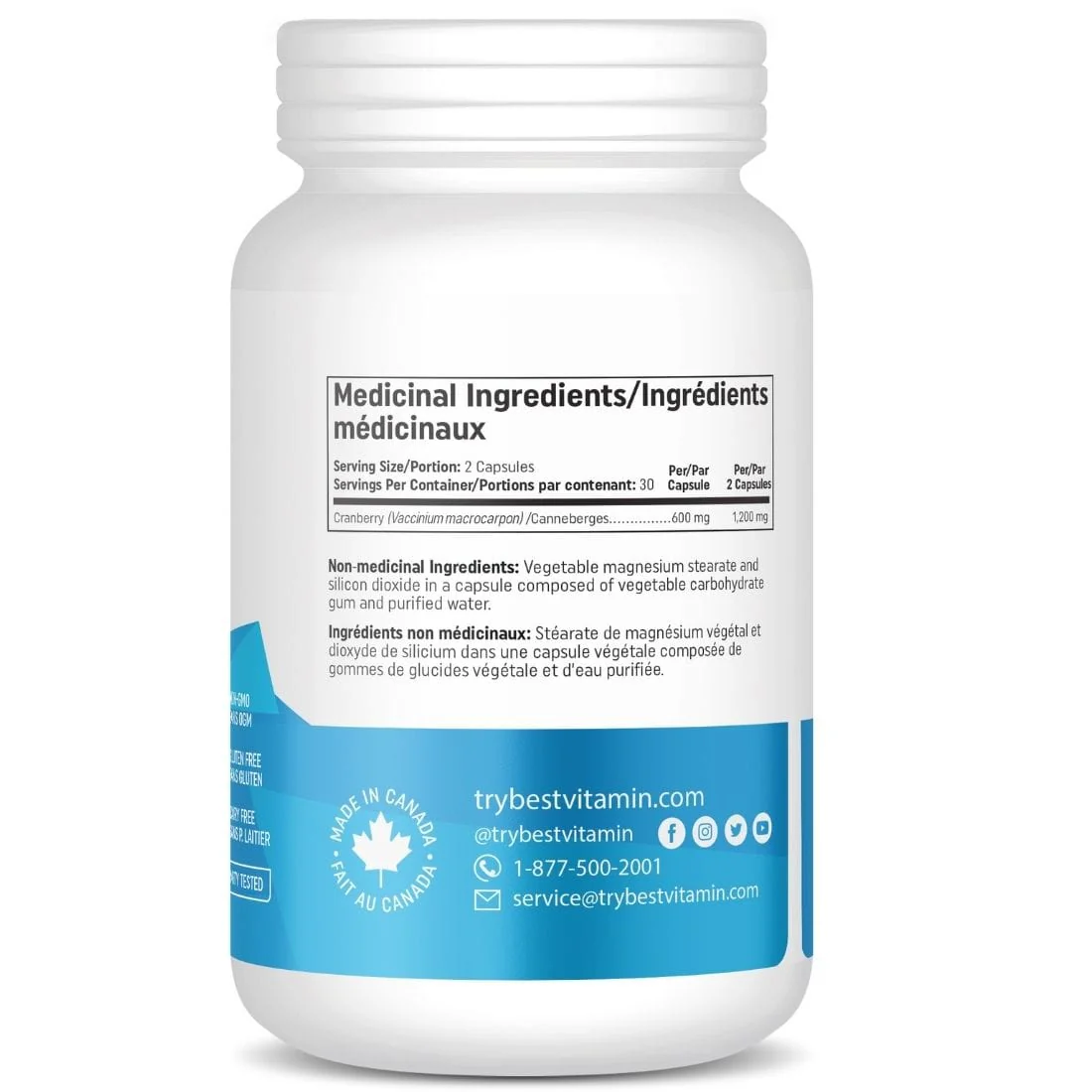 BestVitamin Best Cranberry 600mg, UTI Prevention & Support, Non-GMO, 60 Vegetable Capsules - Image 2