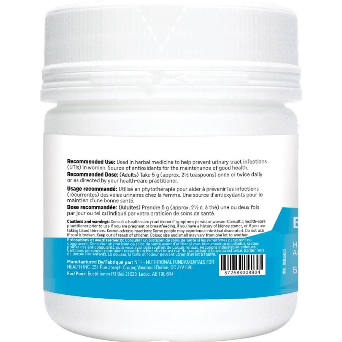 Bestvitamin Best D-Mannose and Cranberry, UTI treatment and prevention, 50g - Image 2
