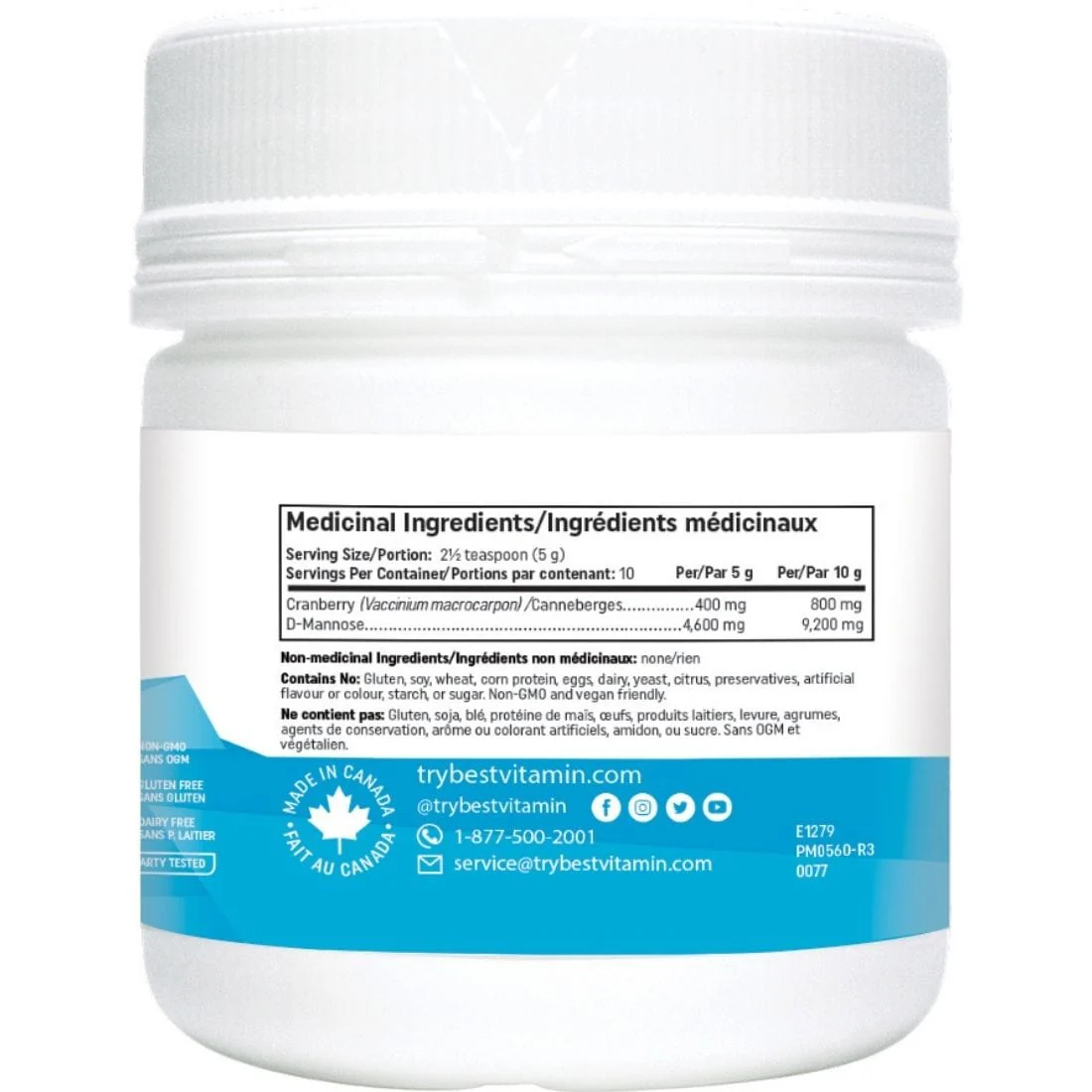 Bestvitamin Best D-Mannose and Cranberry, UTI treatment and prevention, 50g - Image 3