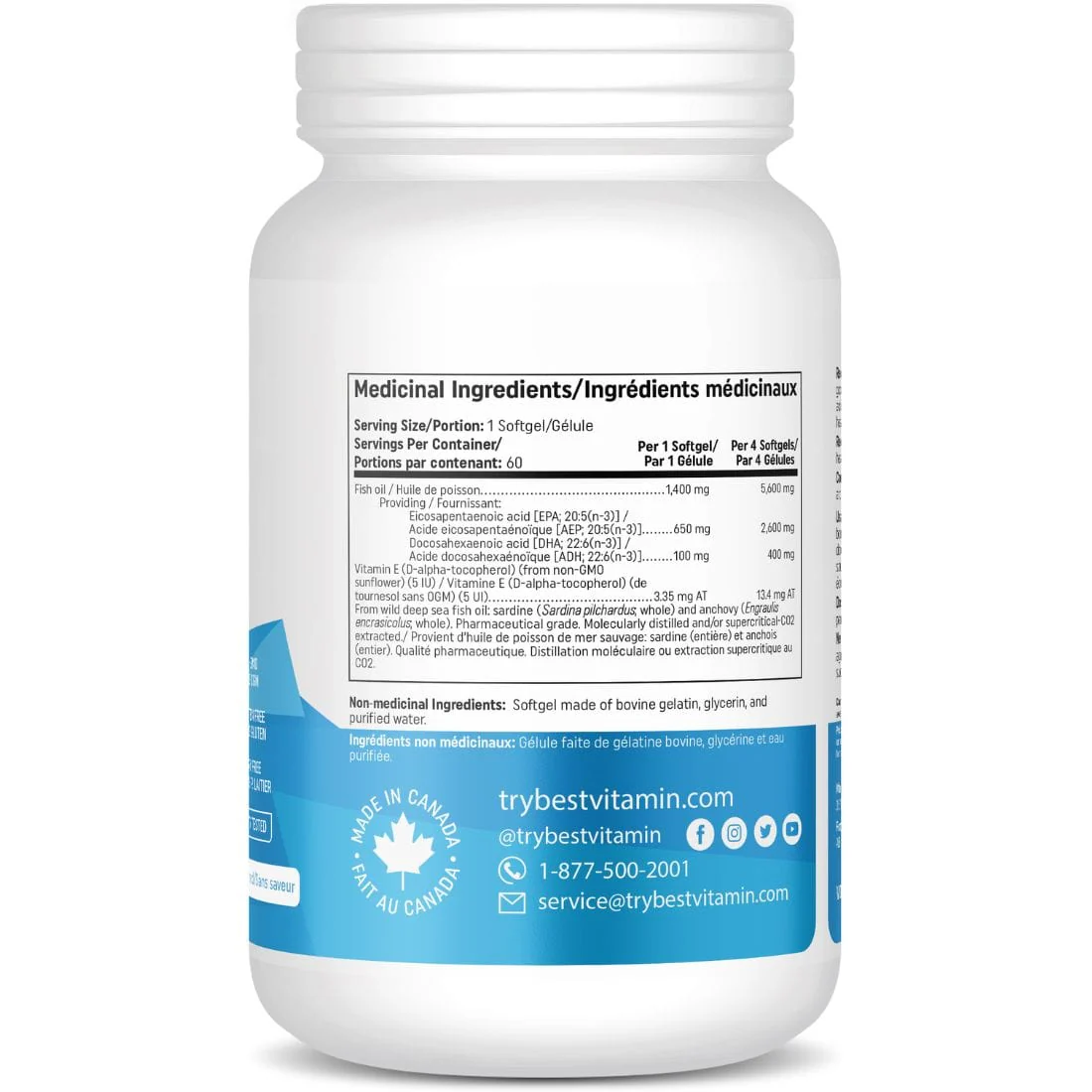 Bestvitamin Best Fish Oil 6.5:1 EPA:DHA 650mg:100mg, Healthy Brain & Mood Support, Liquid Softgels, Clearance 50% Off, Final Sale - Image 2