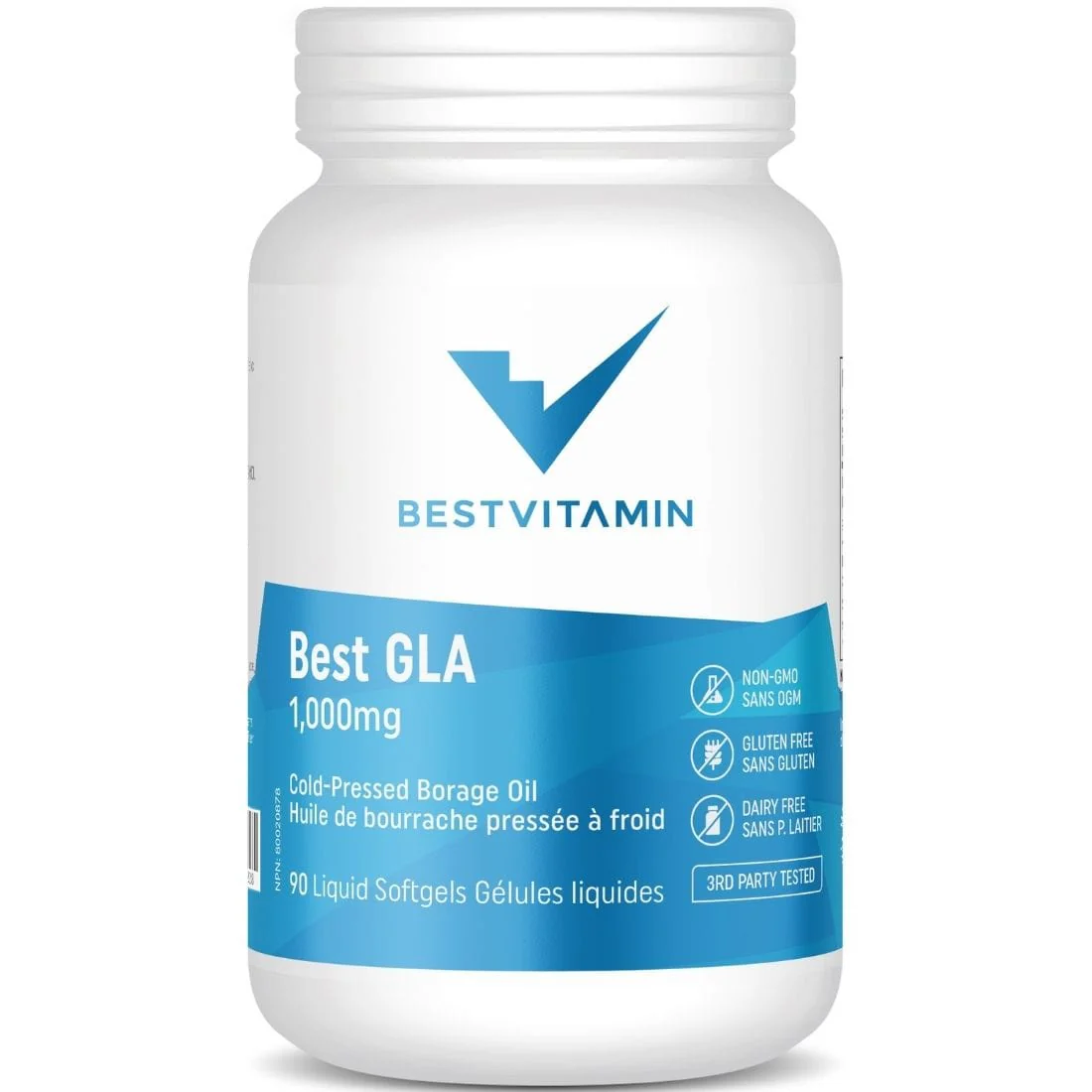 Bestvitamin Best GLA 1000mg, Cold Pressed Organic Borage Oil, Non-GMO, 90 Liquid Softgels, Clearance 50% Off, Final Sale