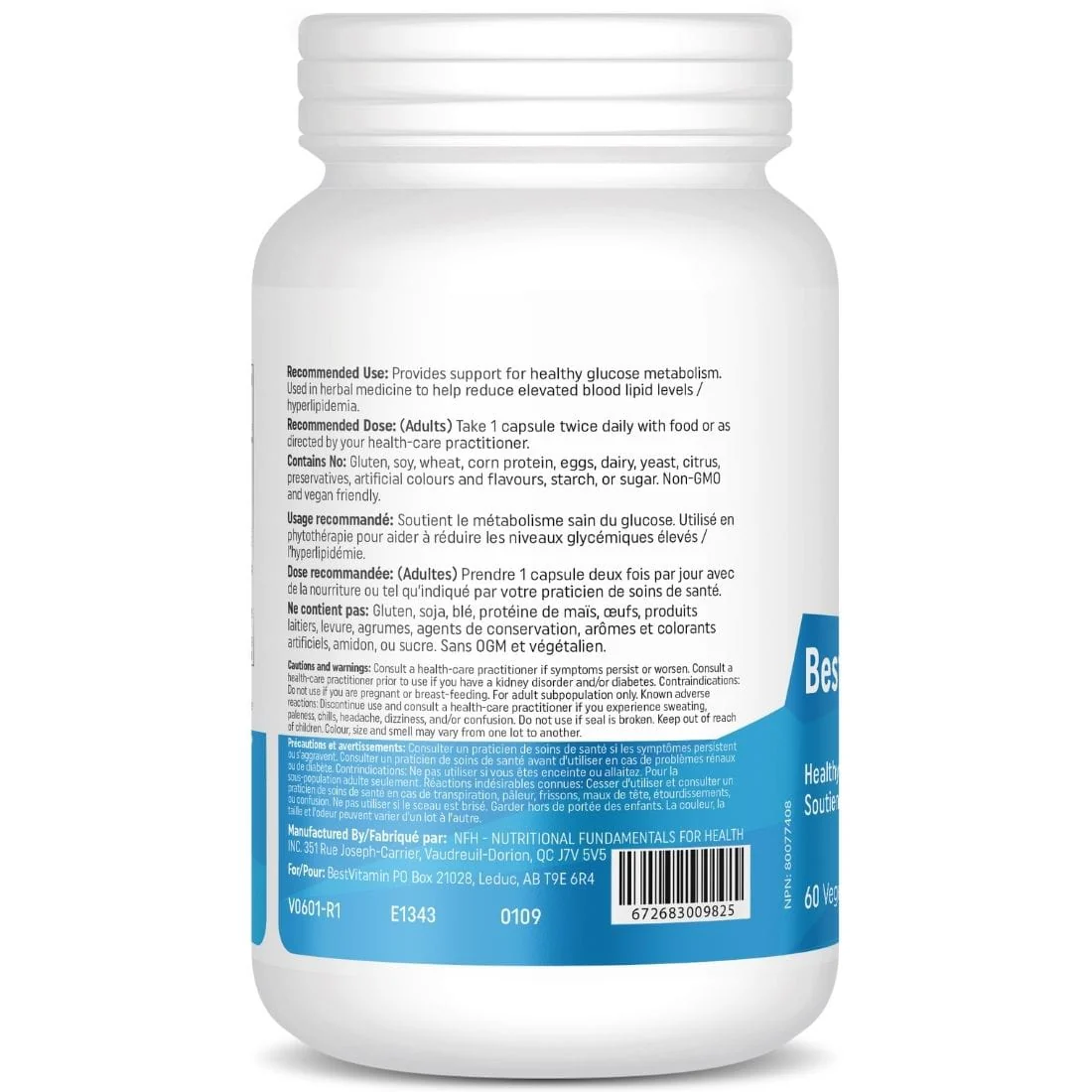 BestVitamin Best Glucose Support, Supports healthy glucose metabolism, 60 Vegetable Capsules - Image 3