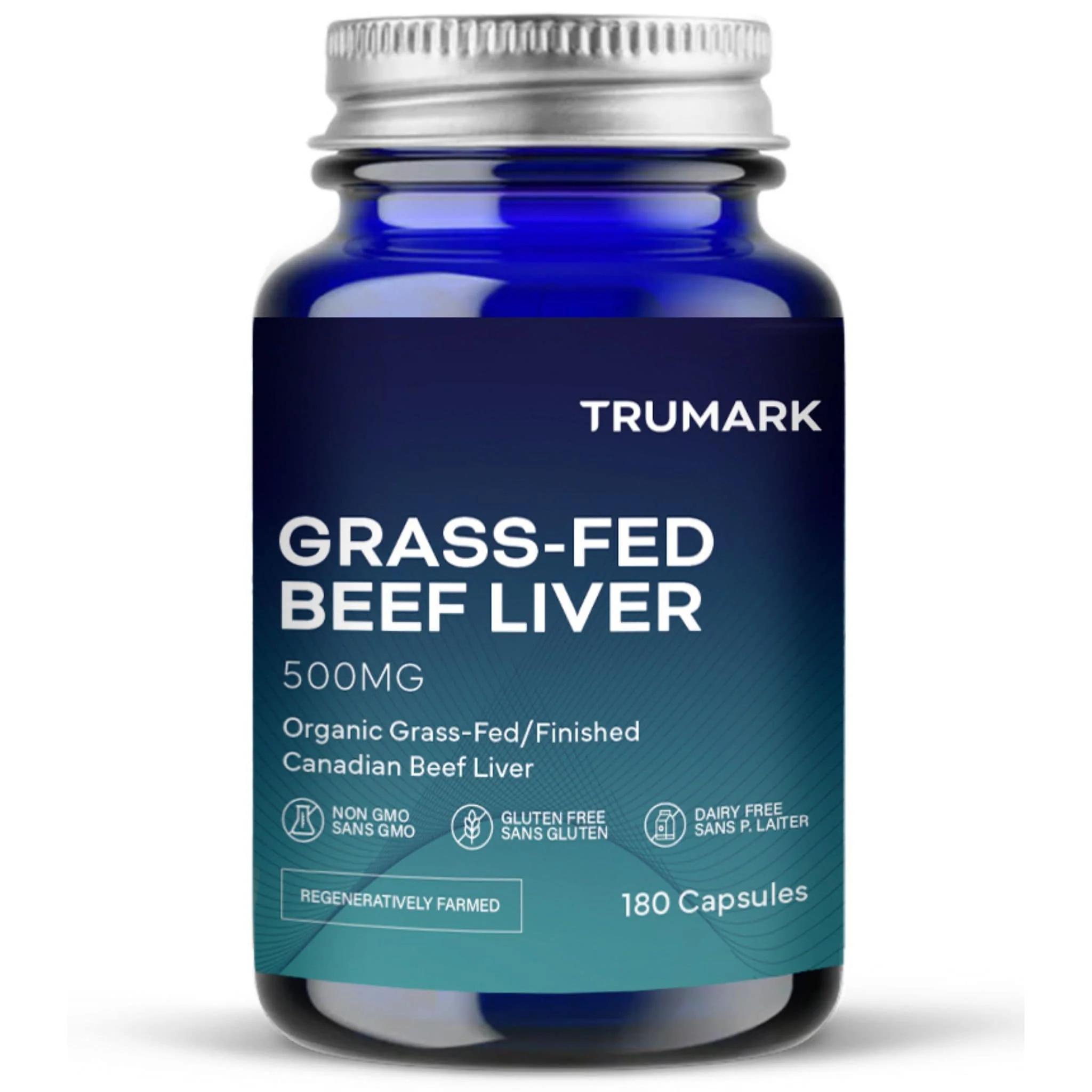 TRUMARK Grass-Fed Beef Liver 500mg, 100% Pure, No Fillers (Formerly BestVitamin Best Grass-Fed Beef Liver), 180 Capsules