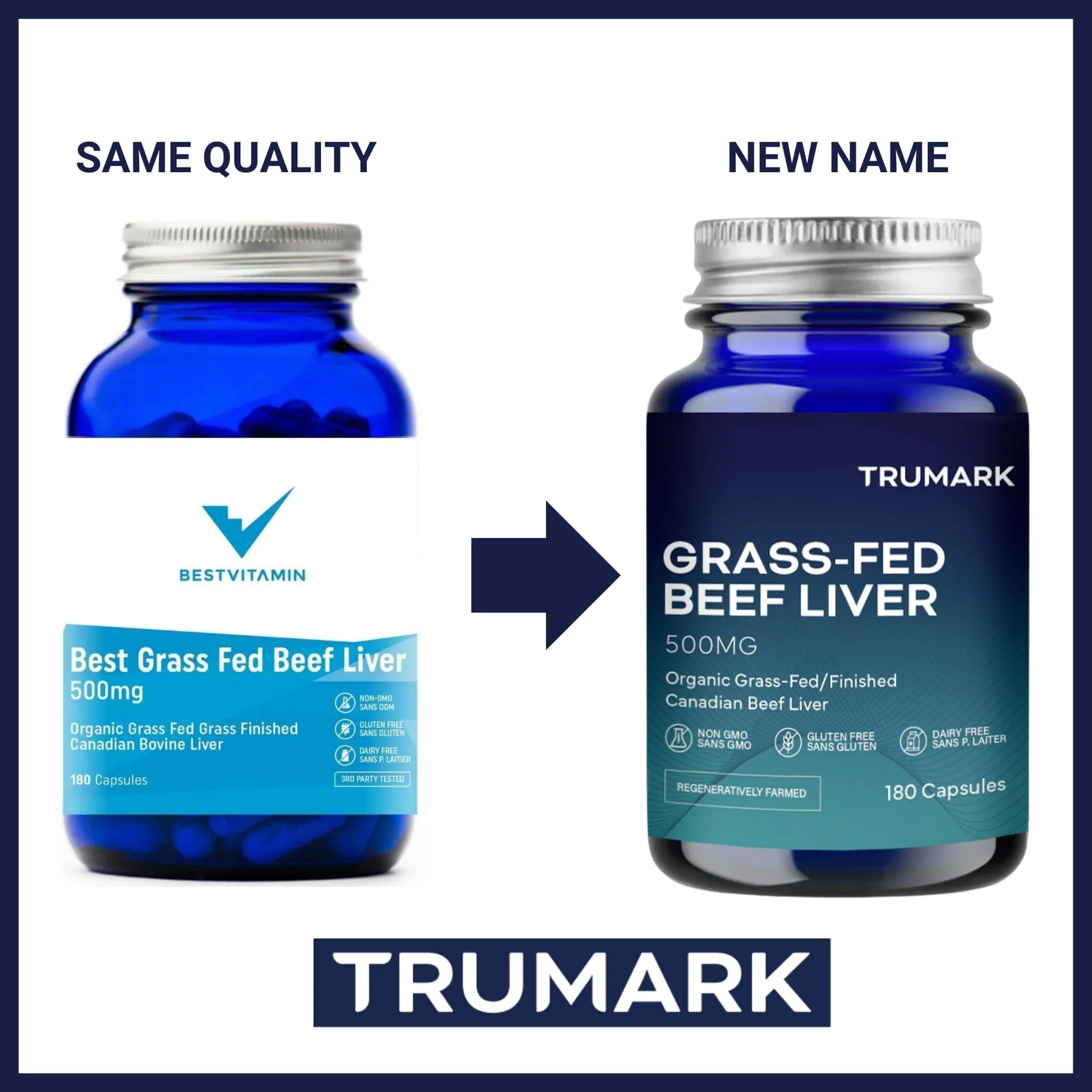 TRUMARK Grass-Fed Beef Liver 500mg, 100% Pure, No Fillers (Formerly BestVitamin Best Grass-Fed Beef Liver), 180 Capsules - Image 5