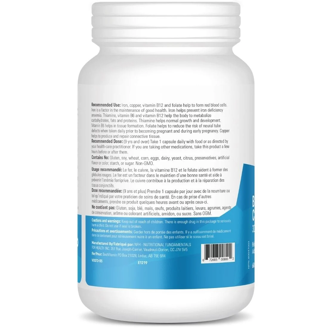 BestVitamin Best Iron Bisglycinate Complex, 30mg Iron, Enhanced bioavailability - Image 2