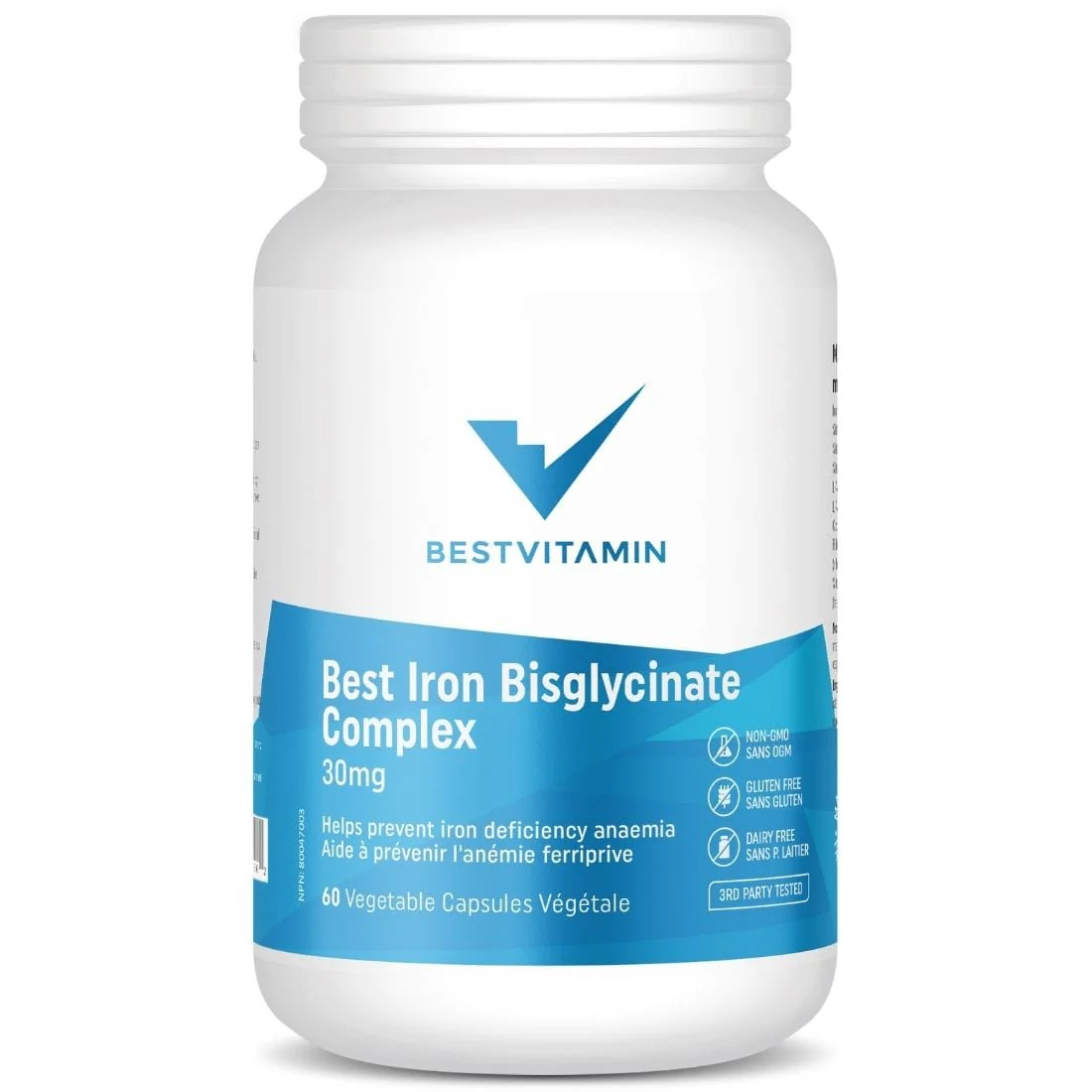 BestVitamin Best Iron Bisglycinate Complex, 30mg Iron, Enhanced bioavailability - Image 4