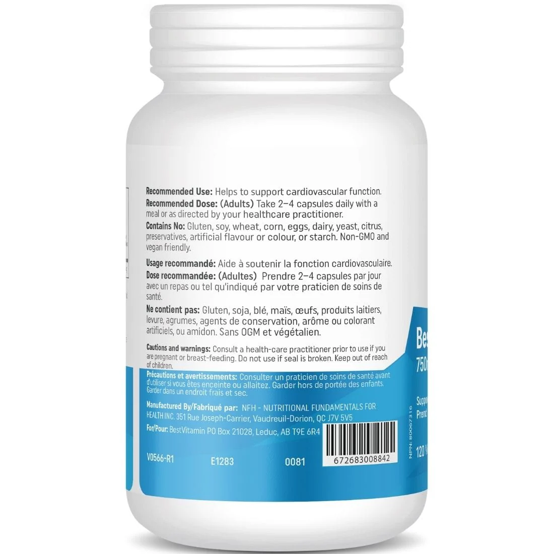 Bestvitamin Best Taurine 750mg, Non-GMO, 120 Vegetable Capsules - Image 3