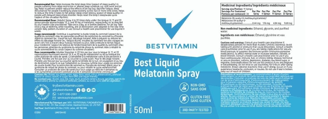 BestVitamin Best Liquid Melatonin Spray, Fall asleep faster, 50ml, Clearance 75% Off, Final Sale Expires 05/24 - Image 4