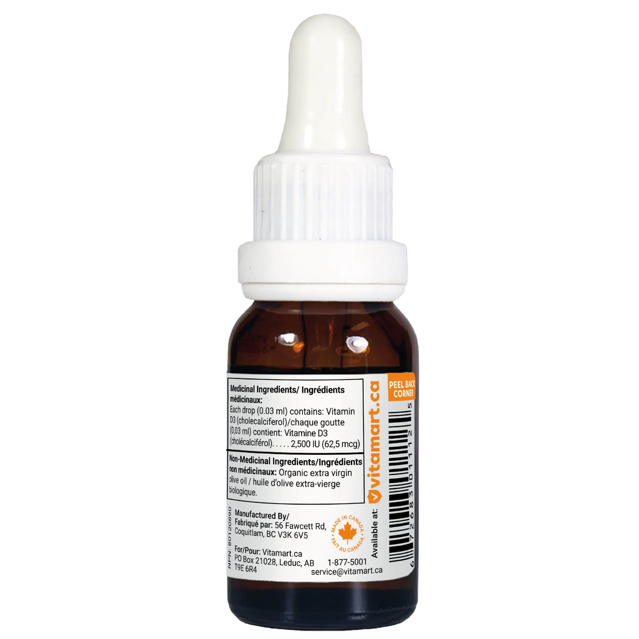 Vitacheck Vitamin D3 2500IU Liquid Drops with Organic Olive Oil, 500 Servings, 15ml - Image 3