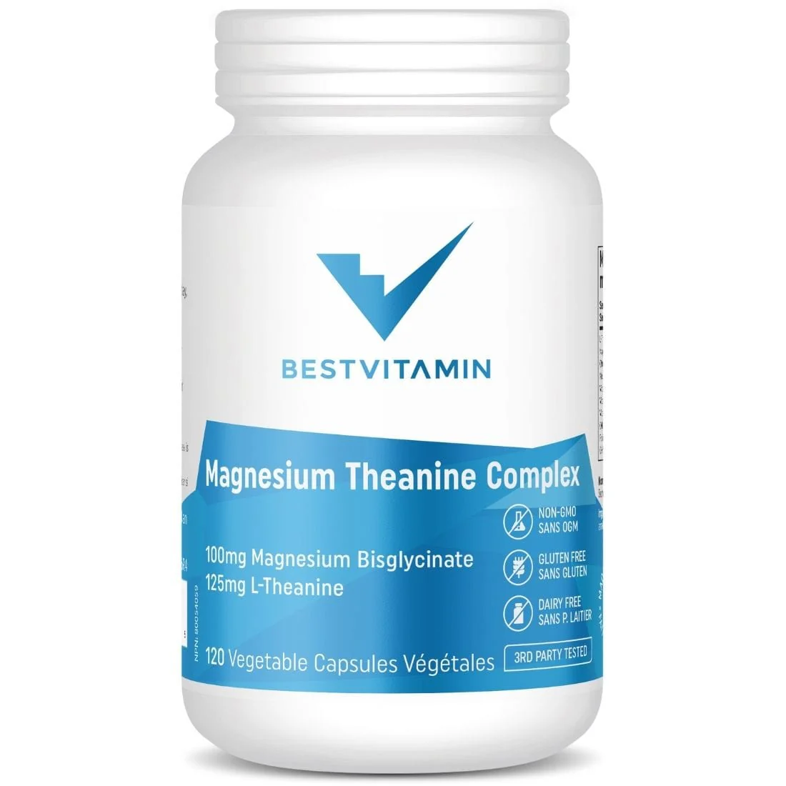 BestVitamin Best Magnesium Theanine Complex, Improves relaxation, learning, focus, & mood, 120 Vegetable Capsules