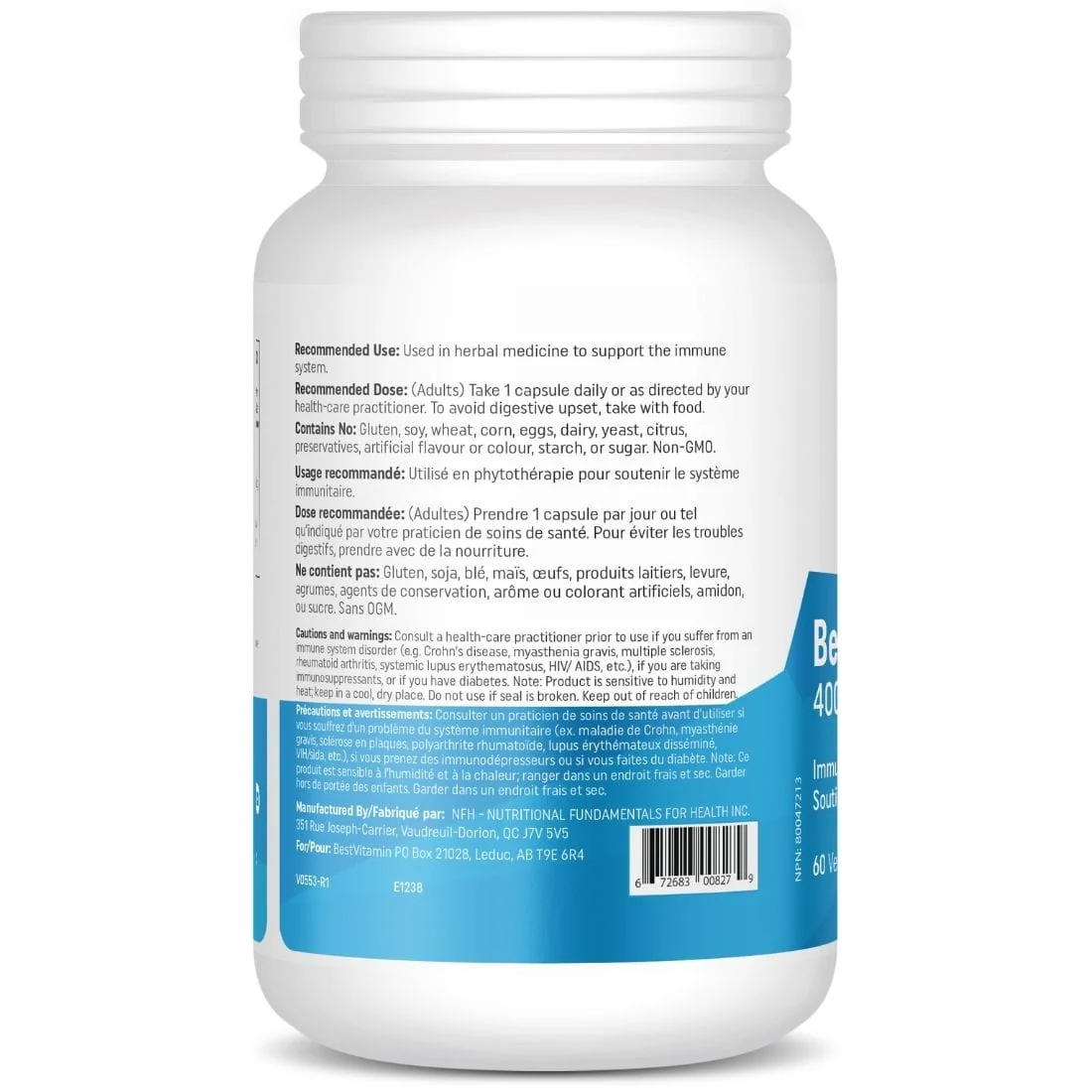 BestVitamin Best Maitake Mushroom 400mg, Blood sugar level & immune support, 60 Vegetable Capsules, Clearance 50% Off, Final Sale - Image 3