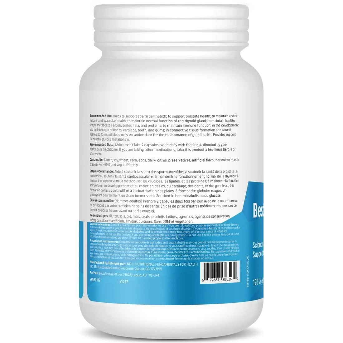 BestVitamin Best Male Fertility Support, Improve Sperm Cell Health, 120 Vegetable Capsules - Image 3