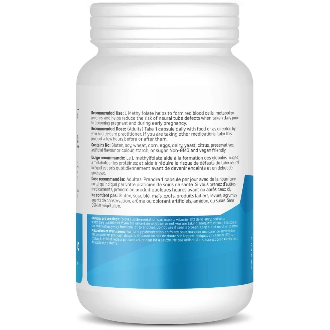 BestVitamin Best Methylfolate 1mg, Gluten-Free, Non-GMO, 60 Vegetable Capsules - Image 2