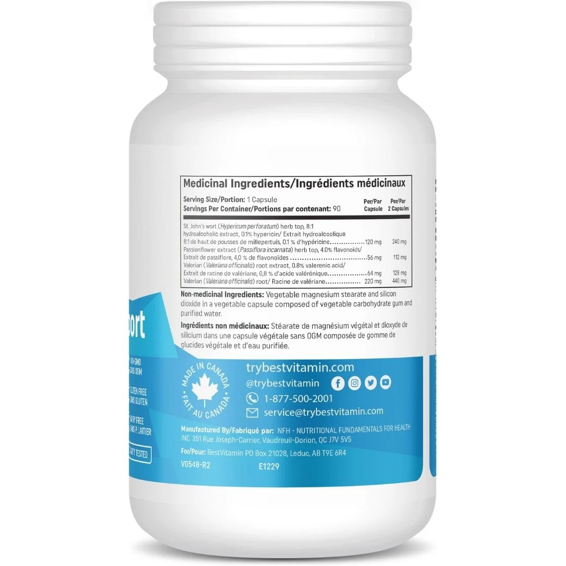 BestVitamin Best Mood Support, Helps relieve nervousness & sleep disturbances, 90 Vegetable Capsules, Clearance 50% Off, Final Sale - Image 2