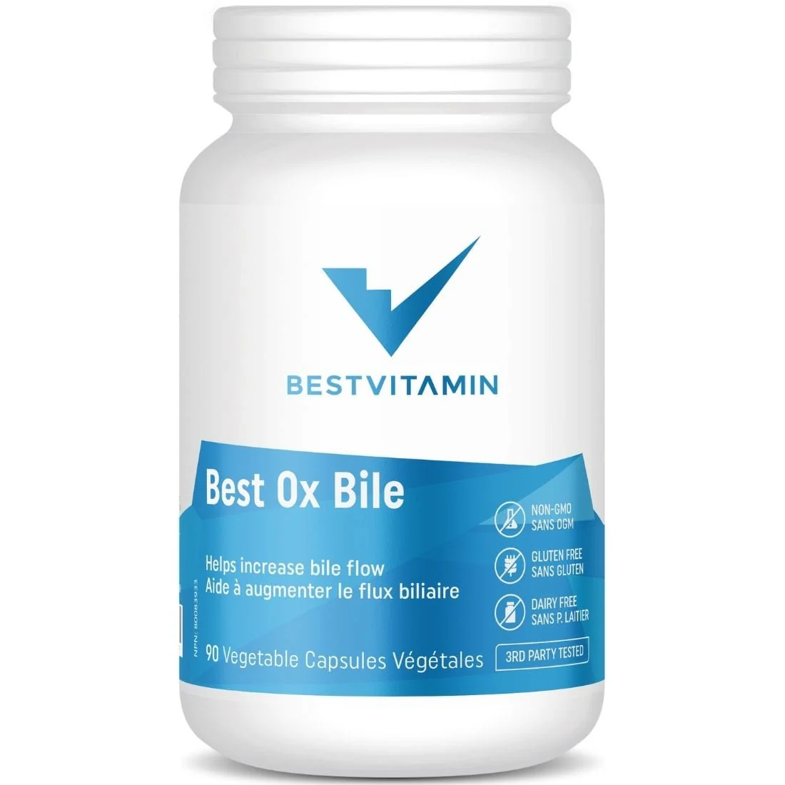 BestVitamin Best Ox Bile 500mg, Increase bile flow & aid digestion, 90 Vegetable Capsules