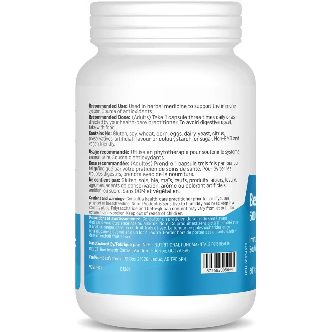 BestVitamin Best Turkey Tail 500mg, Coriolus, Anti-Microbial Immune Support, 60 Vegetable Capsules - Image 3