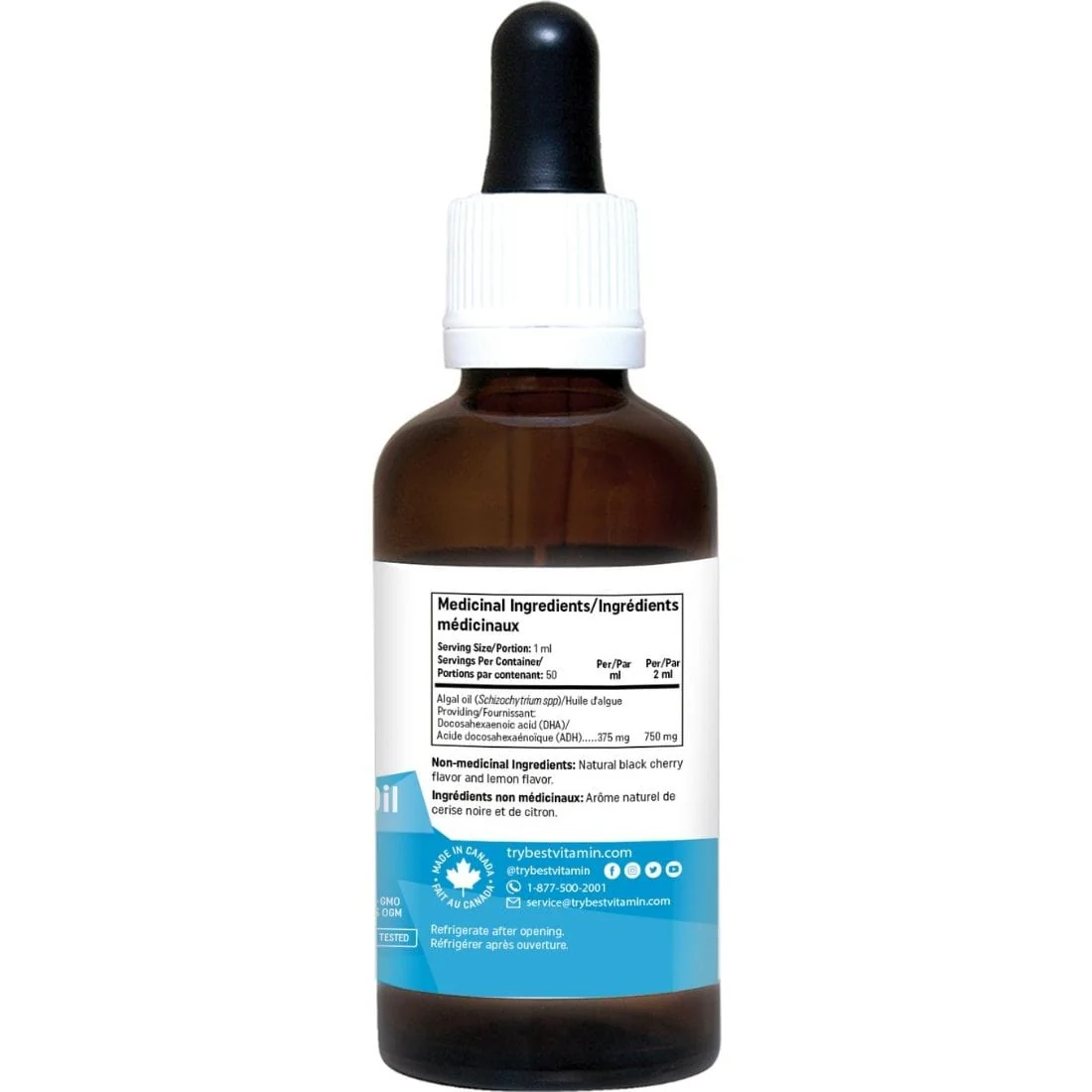 BestVitamin Best Vegan DHA Oil, Concentrated 375mg DHA, Omega Algae Oil, 50ml, 50 Servings - Image 3