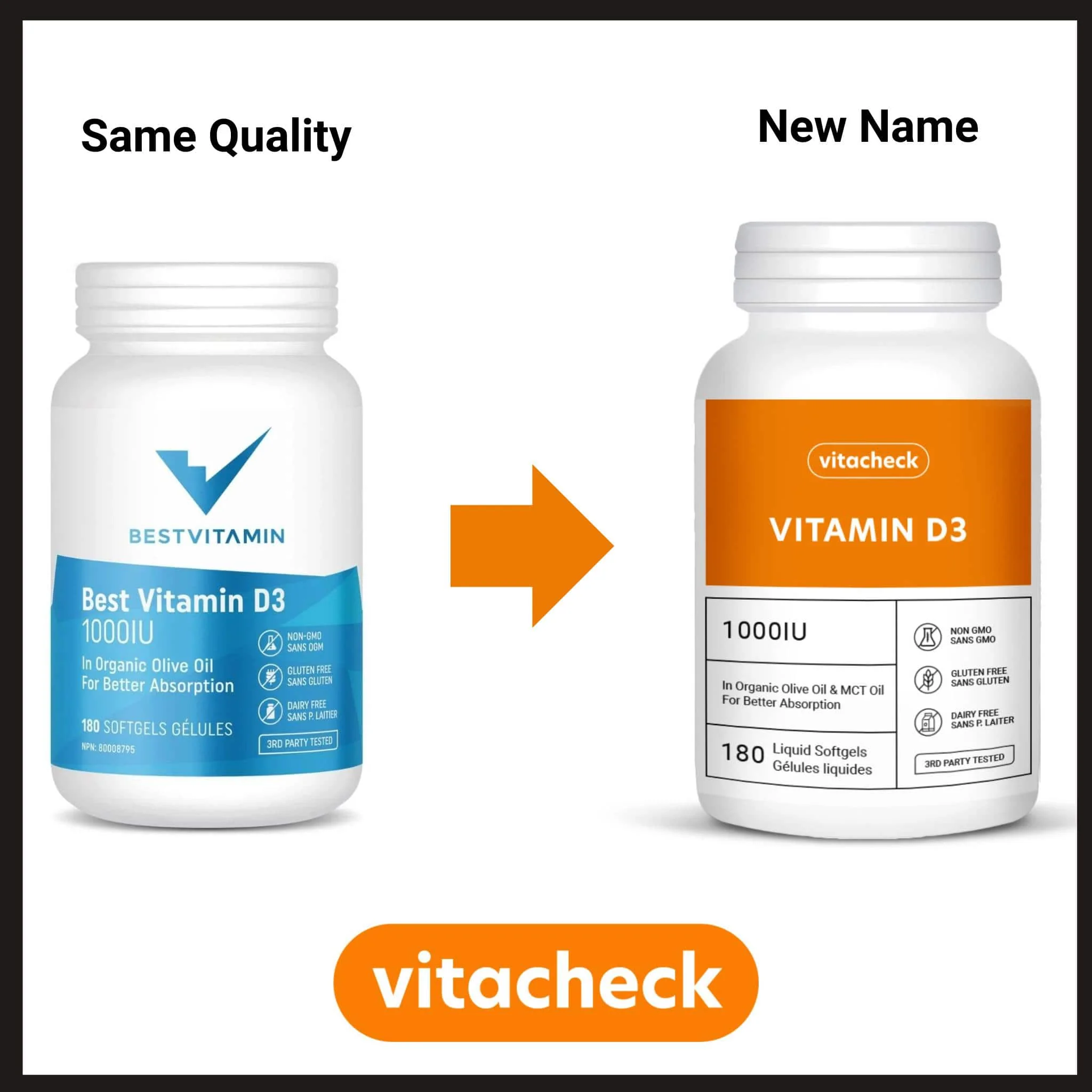 Vitacheck Vitamin D3 1000IU Softgels, In Organic Olive Oil For Better Absorption, 180 Softgels CLEARANCE 25% Off, Exp 9/27 Final Sale - Image 14