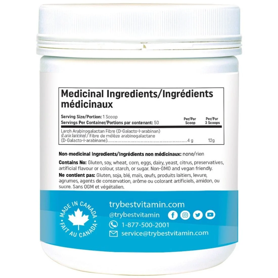 Bestvitamin Go Go Gut, Larch Arabinogalactan Prebiotic Gut Fibre to Feed Healthy Gut Bacteria, 200g, Clearance 50% Off, Final Sale - Image 3