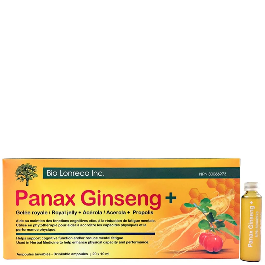 Bio Lonreco Panax Ginseng+, 20 Servings (20 x 10ml) - Image 2