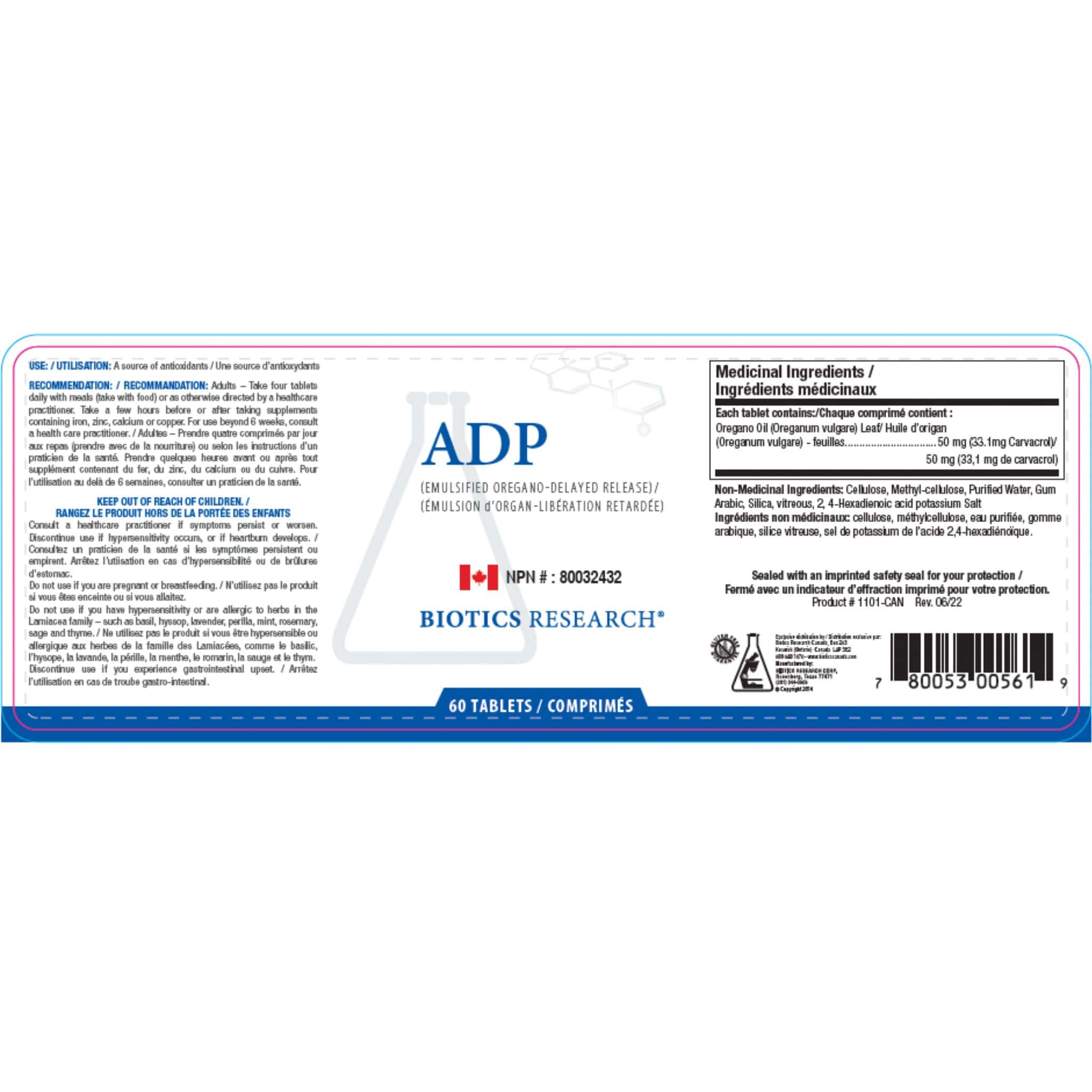 Biotics Research ADP, Anti-Dysbiosis Product, Emulsified, Standardized Oregano Tabs, Sustained Release - Image 2