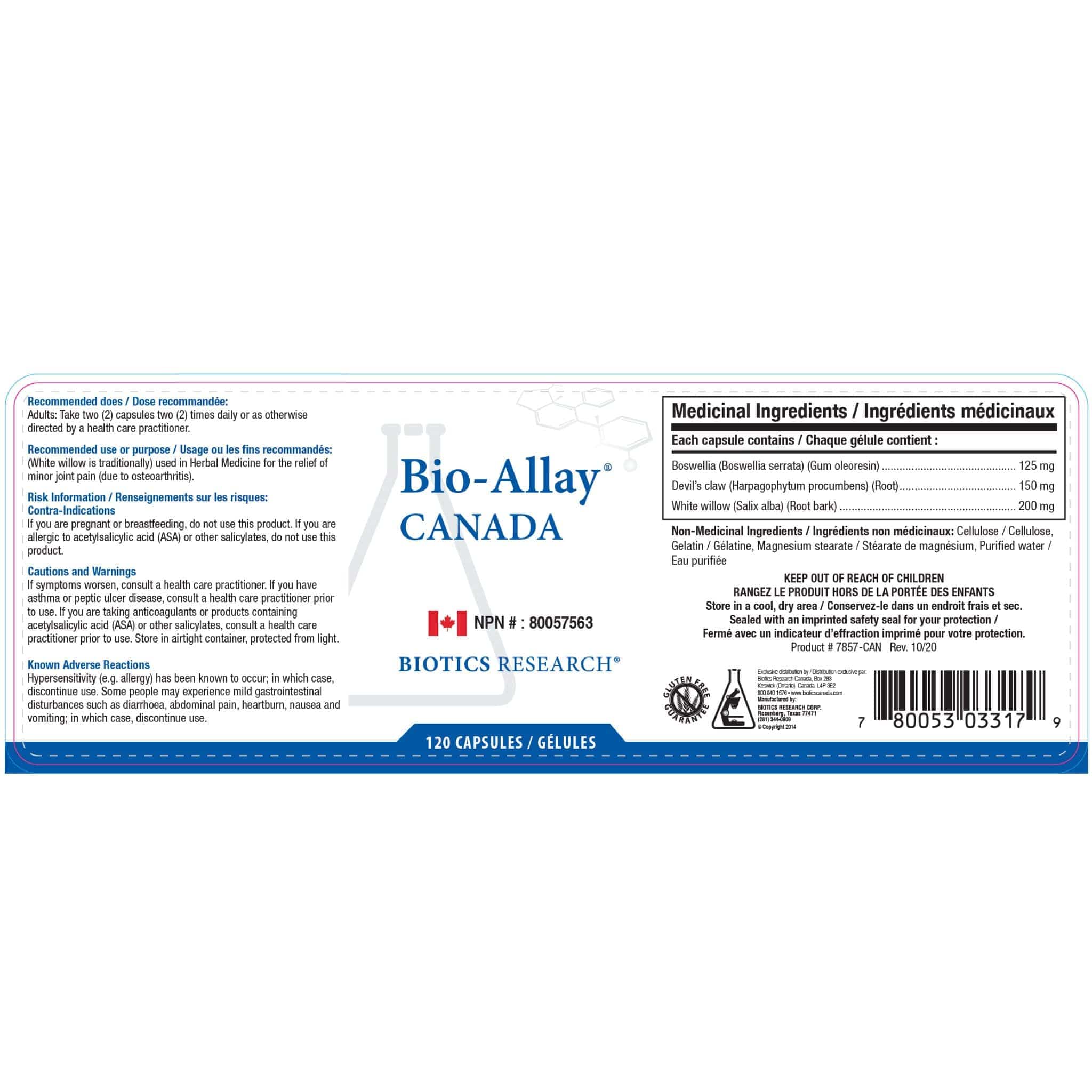 Biotics Research Bio-Allay, Natural Pain & Inflammation Support for Joints and Osteoarthritis, 120 Capsules - Image 2