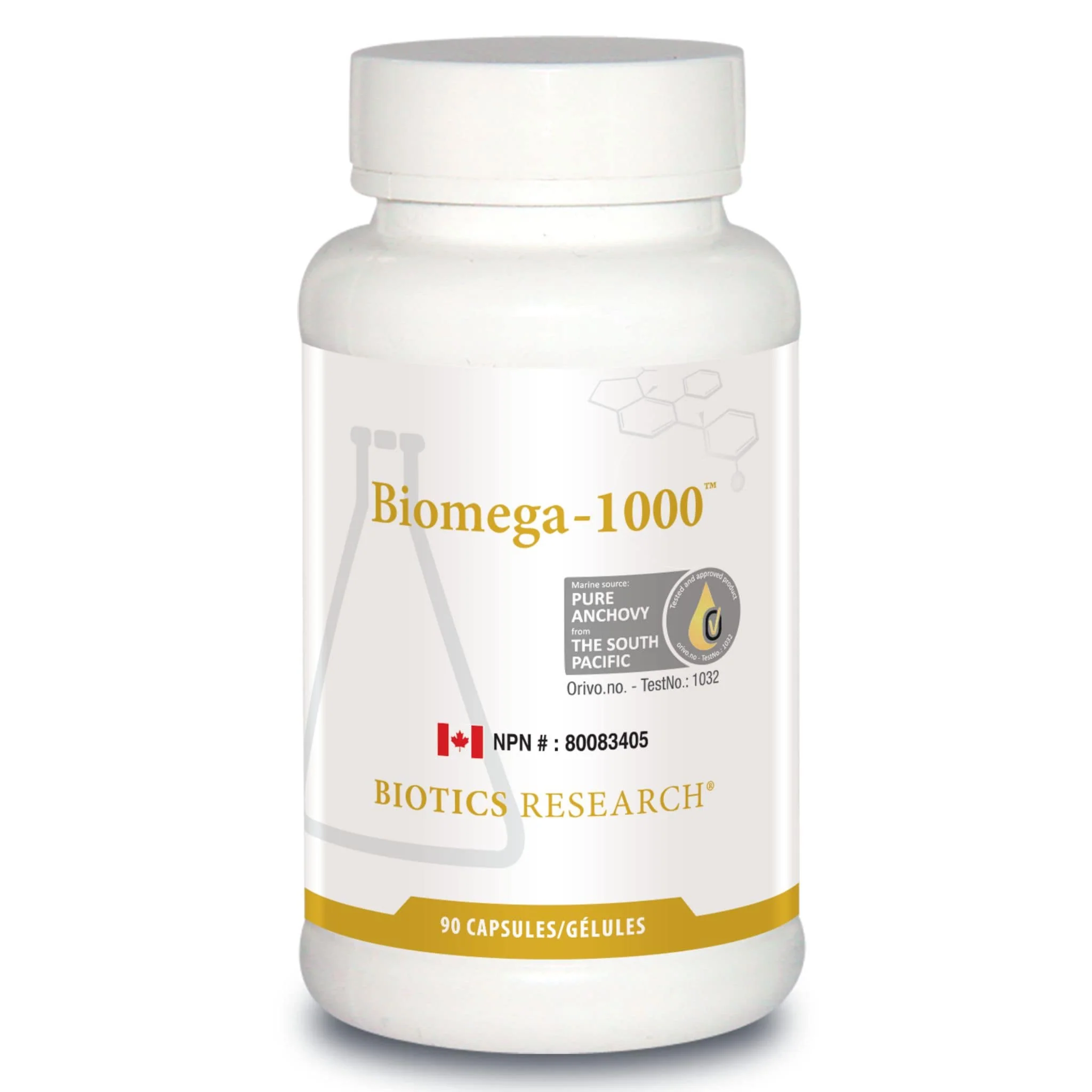 Biotics Research Biomega 1000, Anchovy Fish Oil, 570mg EPA, 430mg DHA, 90 Softgels
