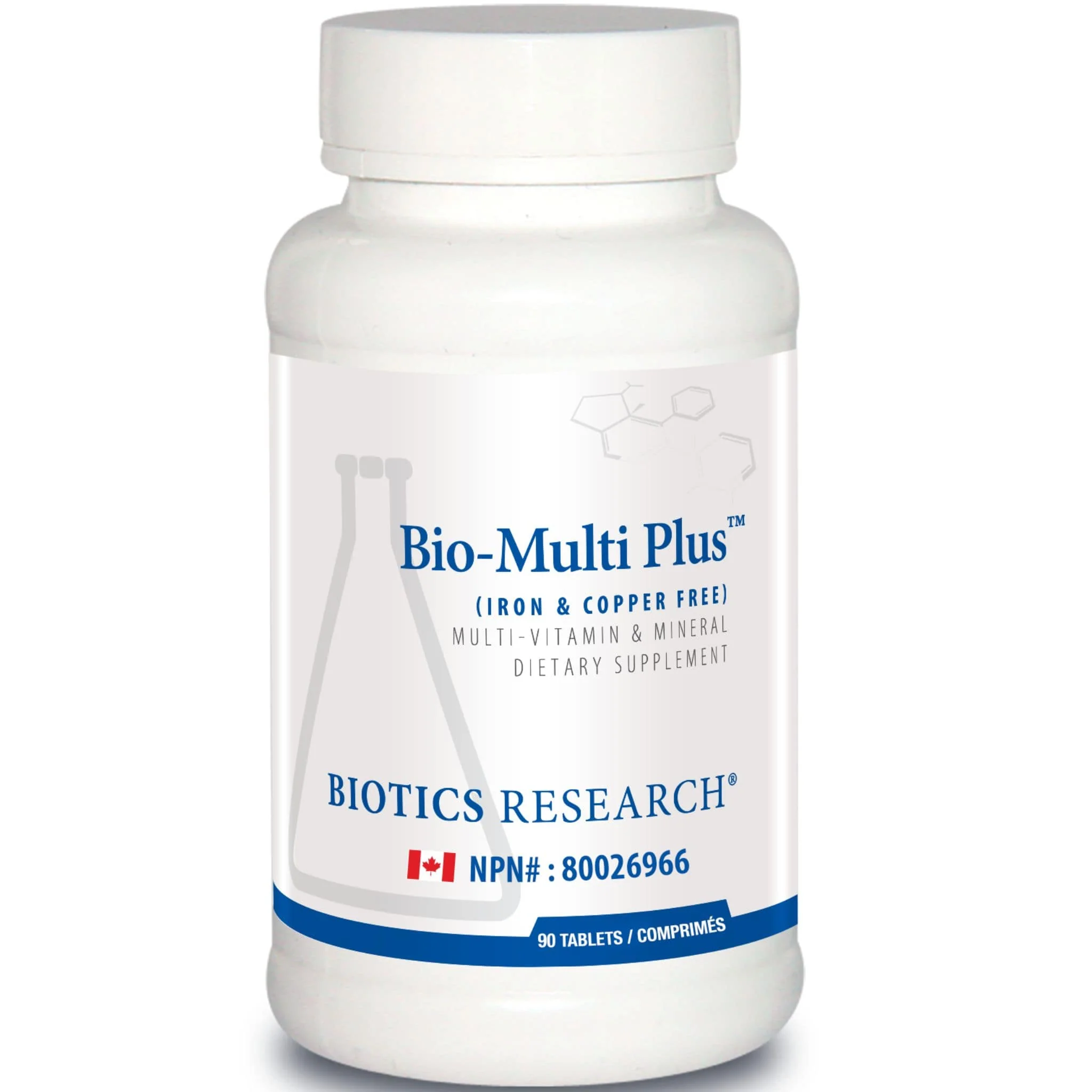 Biotics Research Bio-Multi-Plus Iron and Copper Free, Broad Spectrum Multivitamin and Multimineral Support, 90-270 Tablets