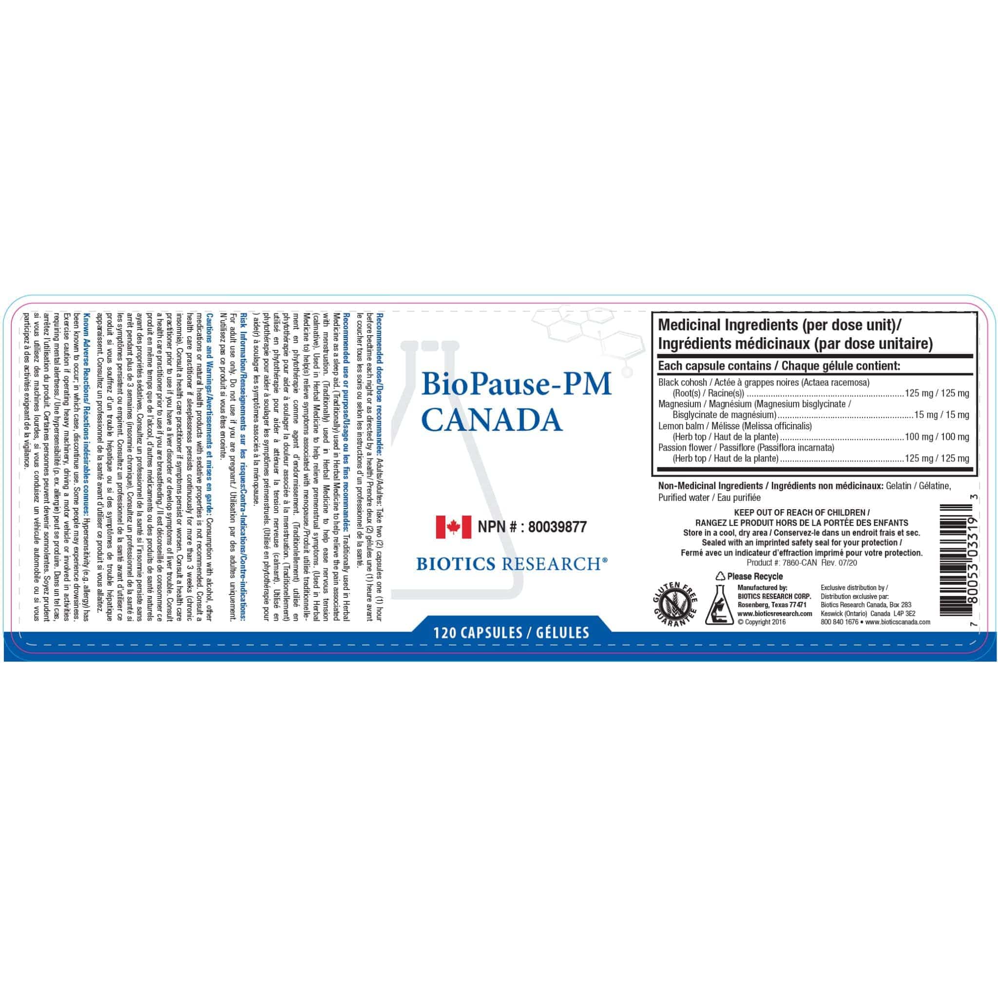 Biotics Research BioPause-PM, Nighttime Menopausal Support with Adaptogens, 120 Capsules - Image 2