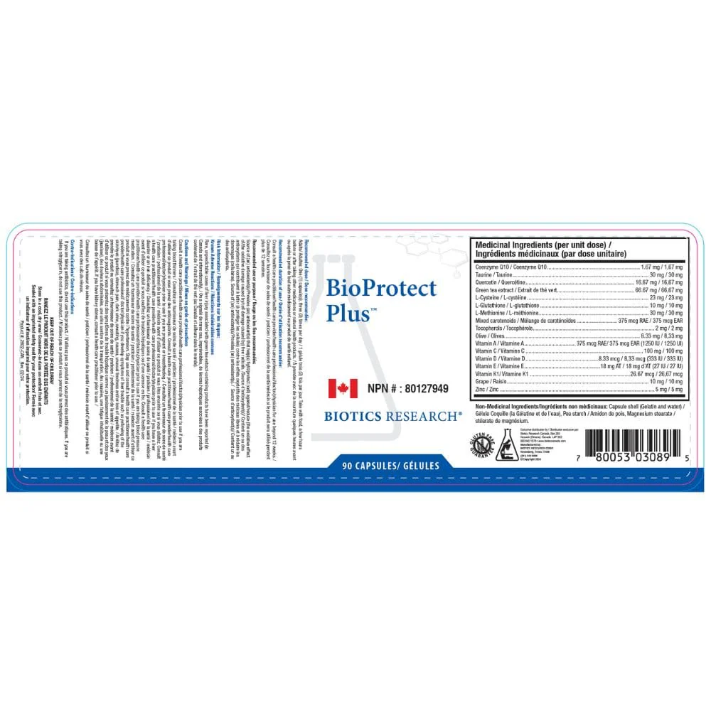 Biotics Research BioProtect Plus, Broad Spectrum Antioxidant Complex, 90 Capsules - Image 2
