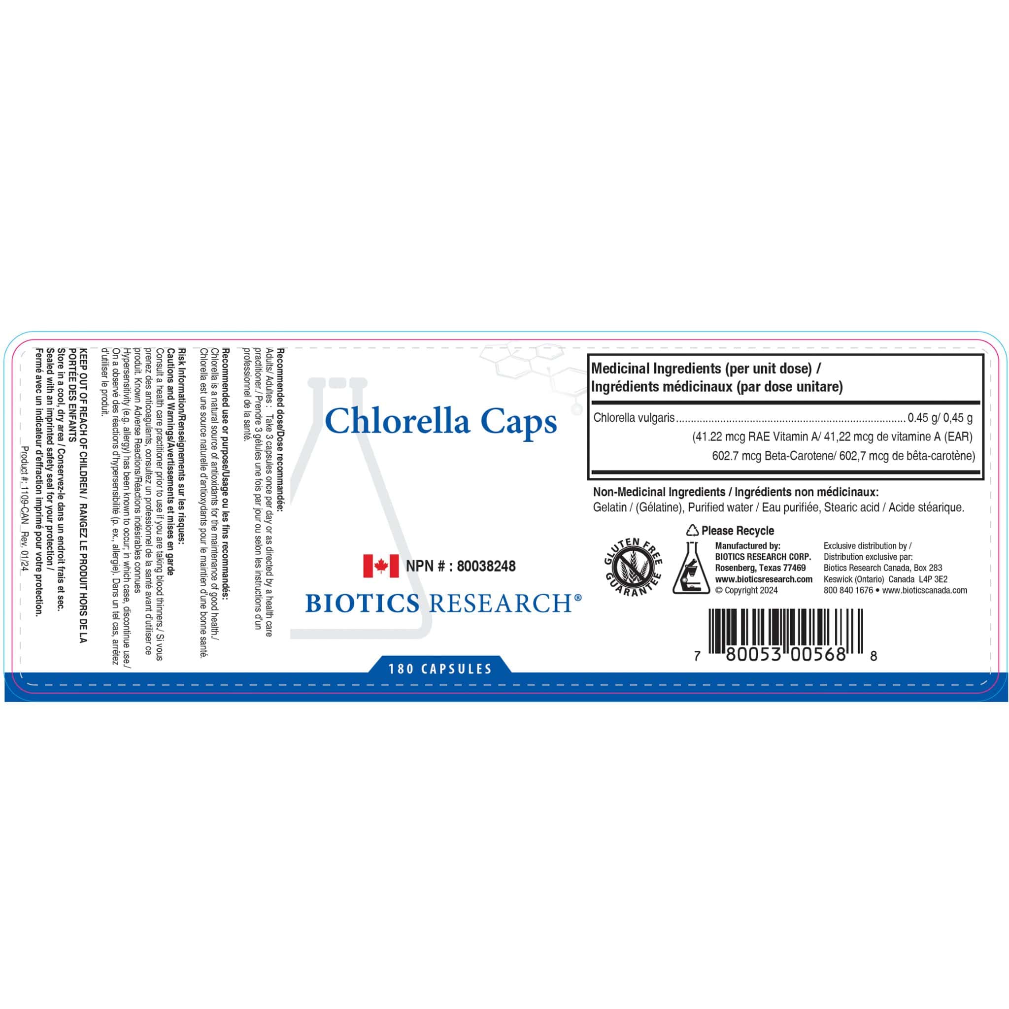 Biotics Research Chlorella Caps, Whole Food Algae with Chlorophyll and Chlorella Growth Factor, 180 Capsules - Image 2