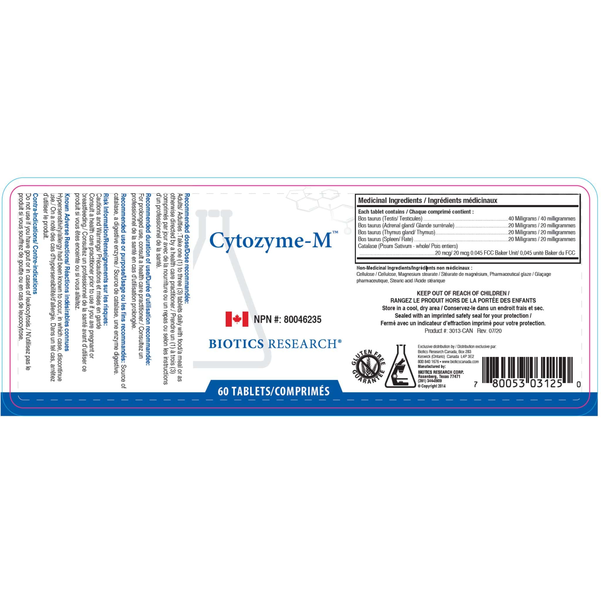 Biotics Research Cytozyme-M, Supports Male Endocrine and Hormonal Health, 60 Tablets - Image 2