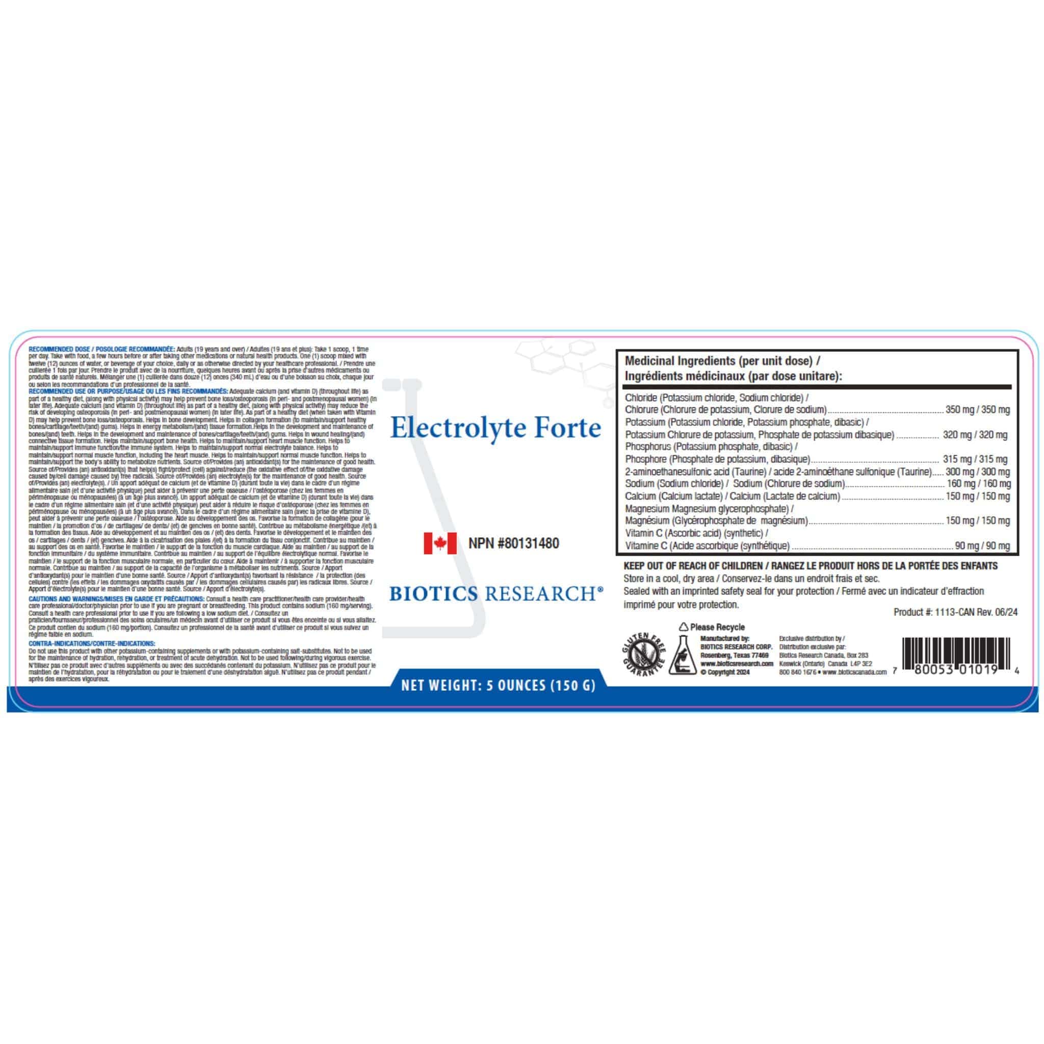 Biotics Research Electrolyte Forte, High Dose Mineral and Amino Acid Formula, Supports Energy, Muscles, and Metabolism, 150g - Image 2
