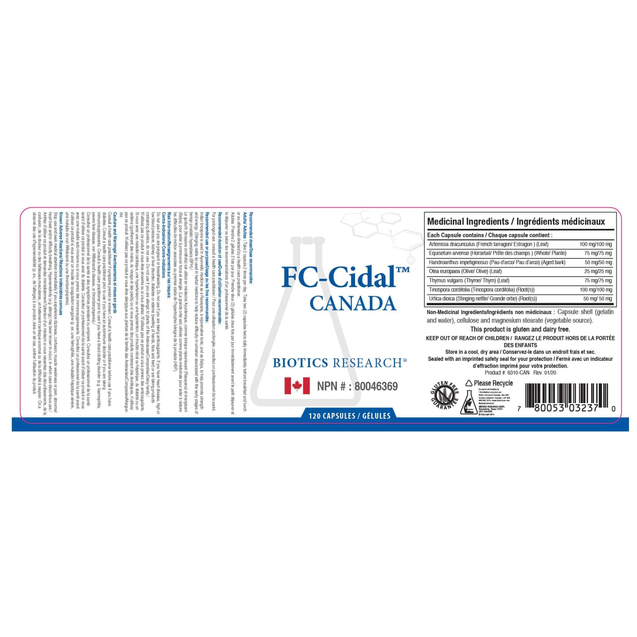 Biotics Research FC-Cidal, Antifungal, Anti-Microbial for Gut Dysbiosis, 120 Capsules - Image 2