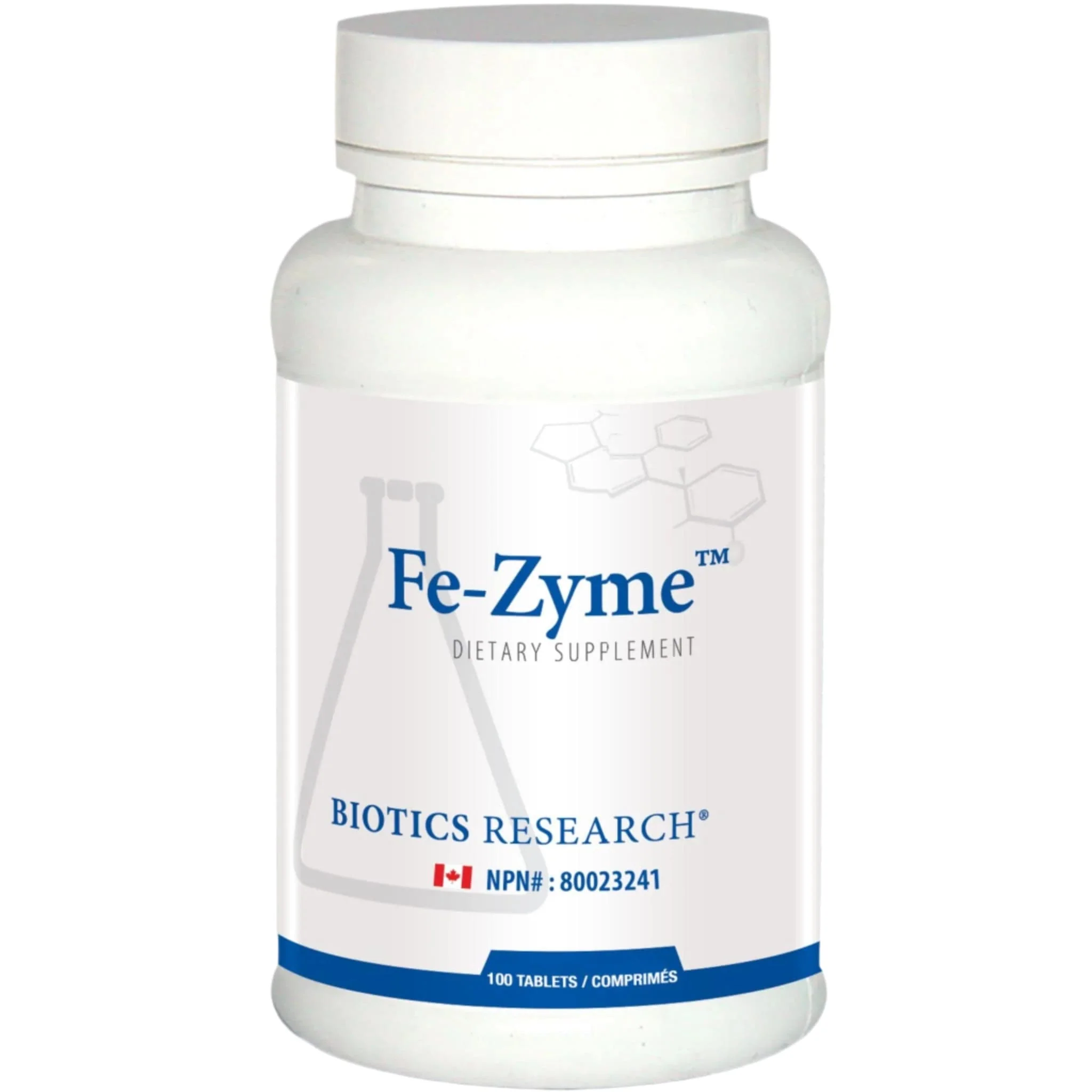 Biotics Research Fe-Zyme, Ferrous Gluconate 25mg with Zinc, Copper and B12, 100 Tablets