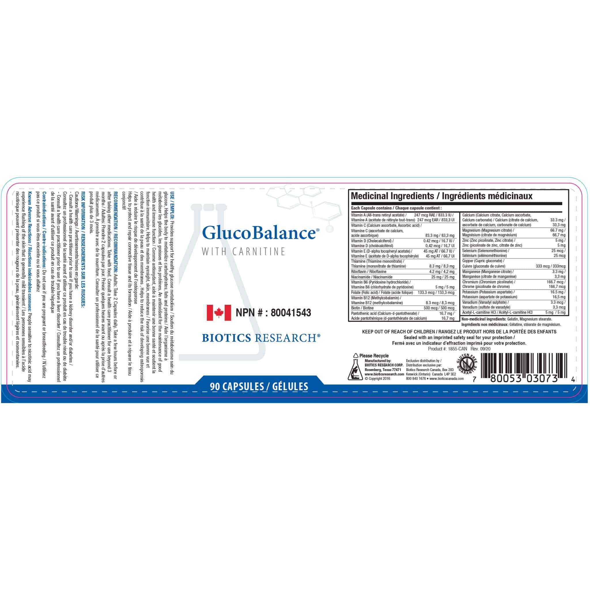 Biotics Research GlucoBalance with Carnitine, Blood Sugar Balancer, 90-180 Capsules - Image 3