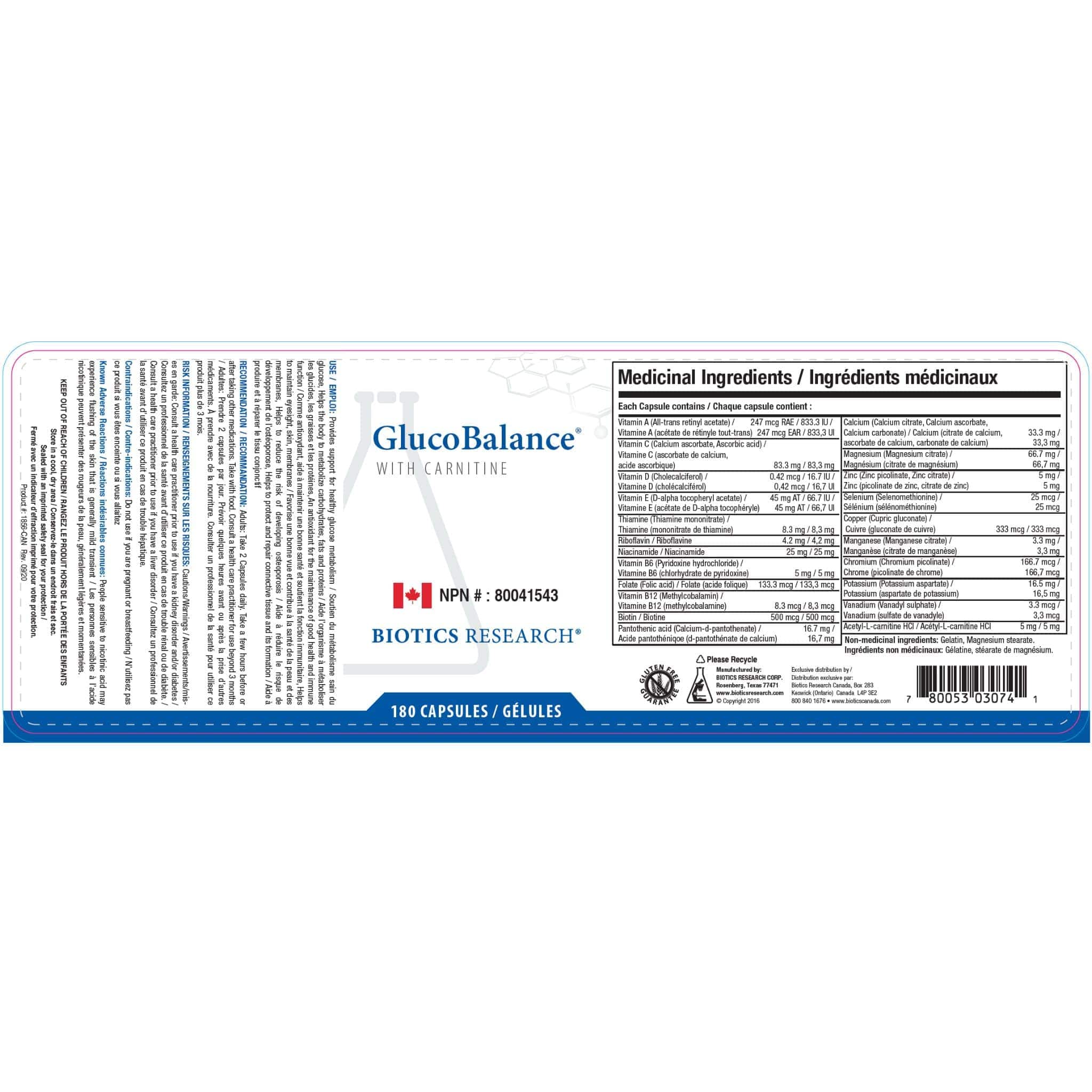 Biotics Research GlucoBalance with Carnitine, Blood Sugar Balancer, 90-180 Capsules - Image 4