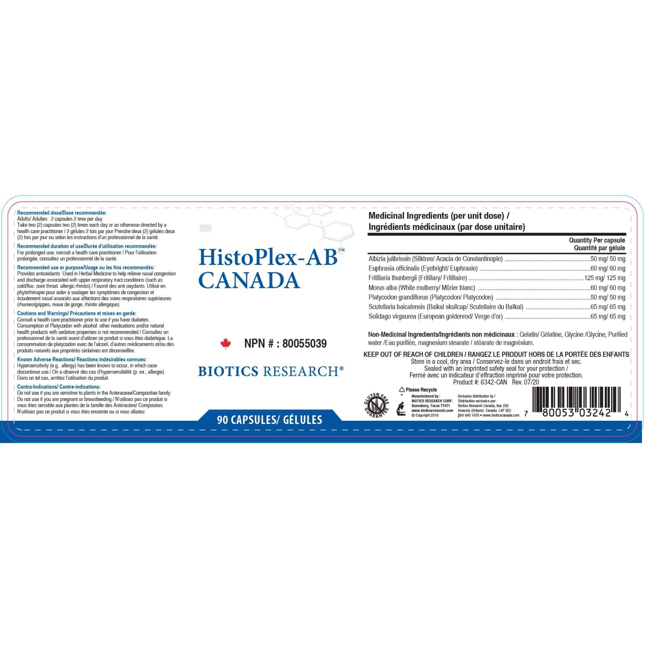 Biotics Research HistoPlex AB, Airborne Allergy Relief & Immune Support, Natural Anti-Histamine, 90 Capsules - Image 2
