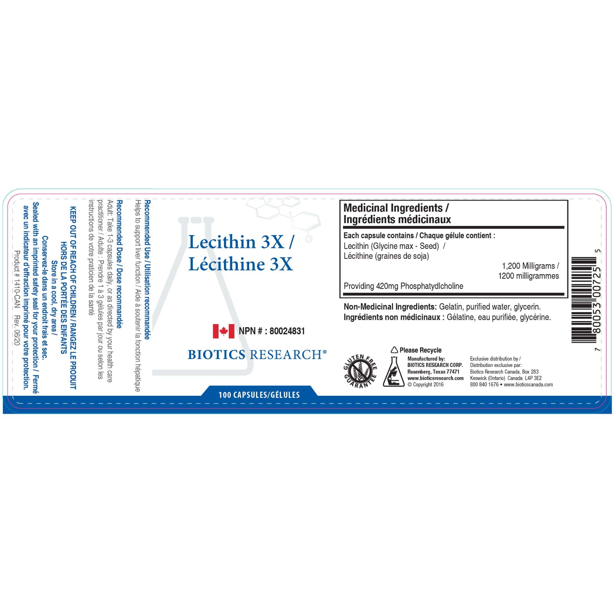 Biotics Research Lecithin 3X, Supports Liver Health and Improves Brain Function, 100 Capsules - Image 2