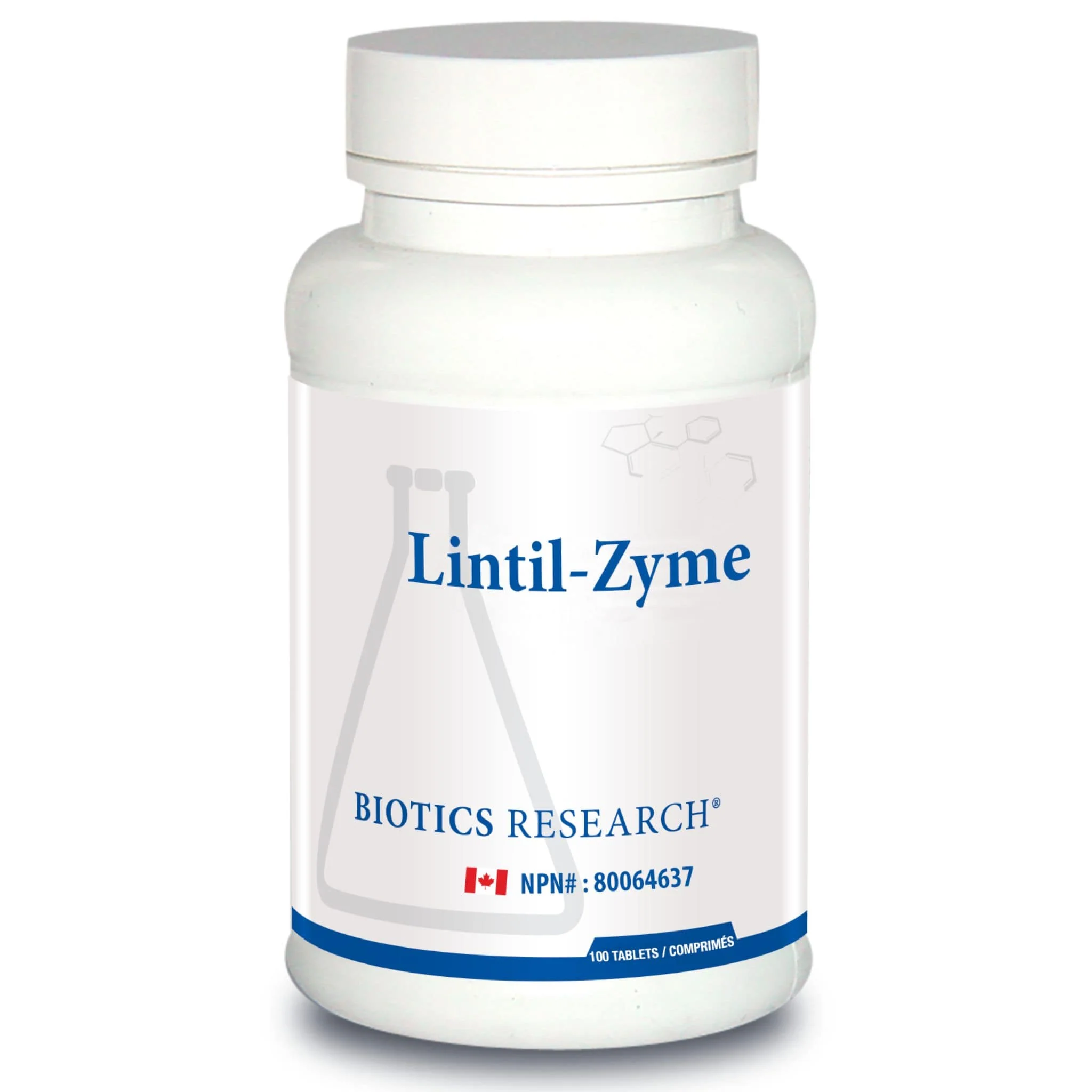 Biotics Research Lintil-Zyme, Adrenal, Brain and Mental Support, 100 Tablets