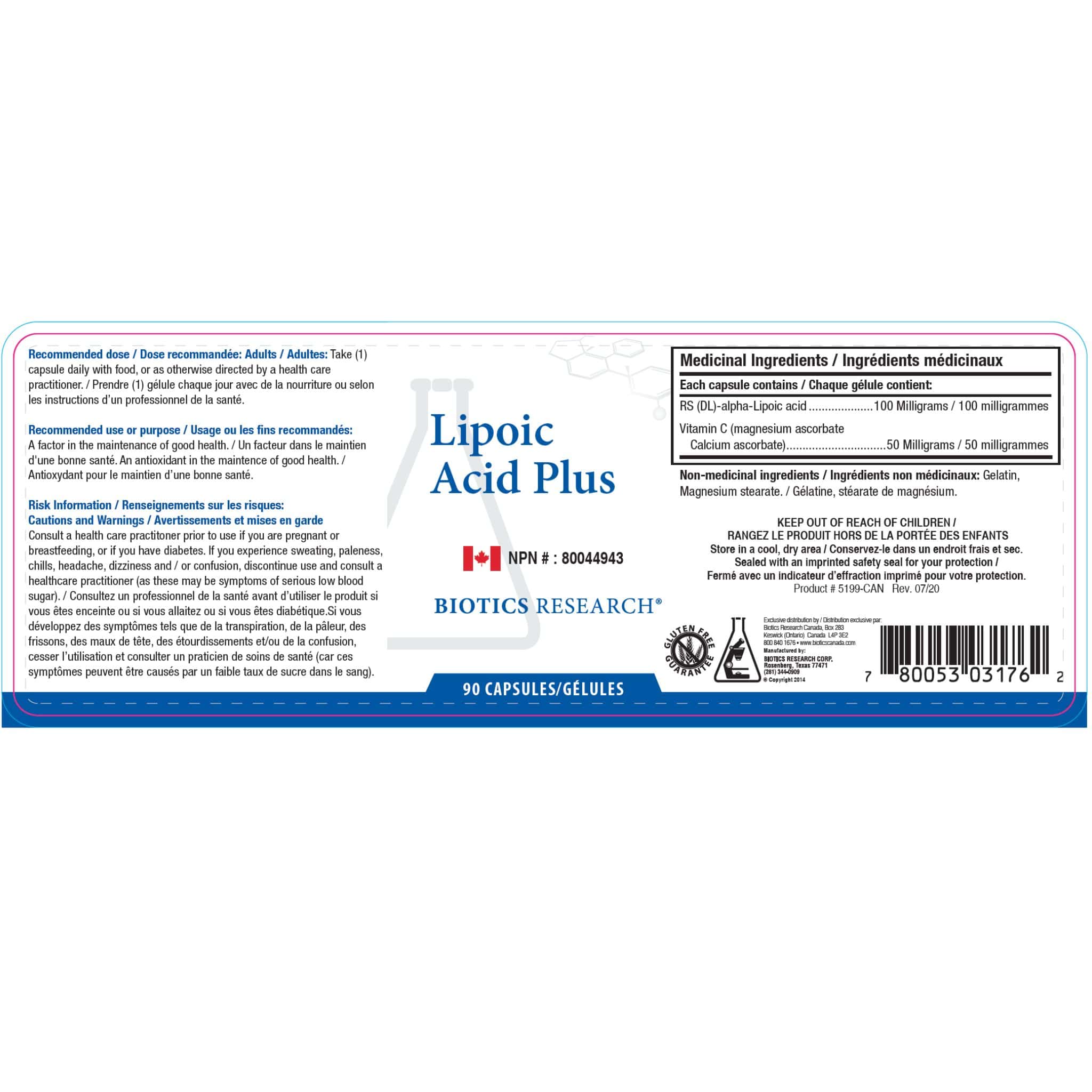 Biotics Research Lipoic Acid Plus, Alpha-Lipoic Acid 100mg, Antioxidant Support for Mitochondrial, Nerve & Cardiovascular Health, 90 Capsules - Image 2