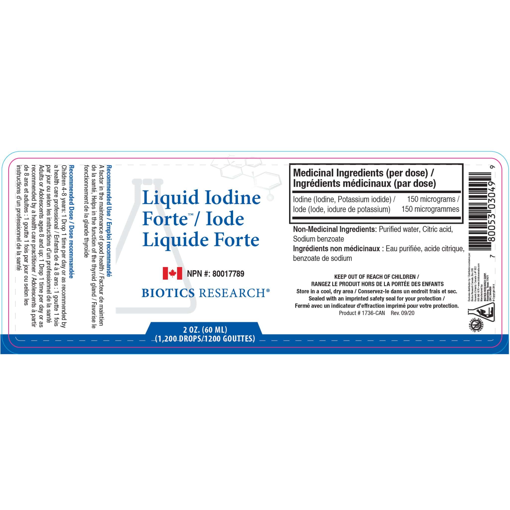 Biotics Research Liquid Iodine Forte Drops, Thyroid, Hormonal and Immune Support, 60ml - Image 2
