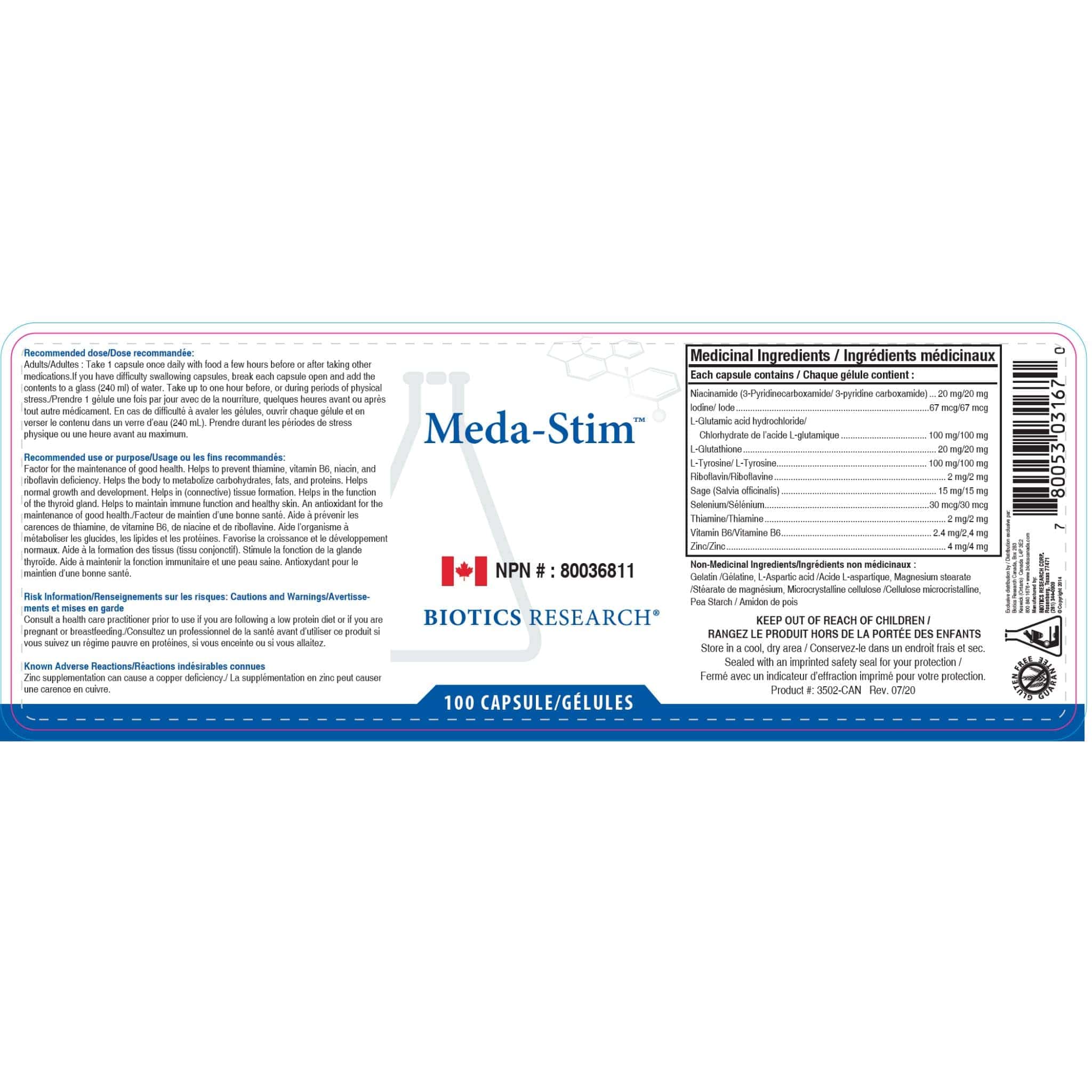 Biotics Research Meda-Stim, Thyroid and Metabolic Health Support, 100 Capsules - Image 2