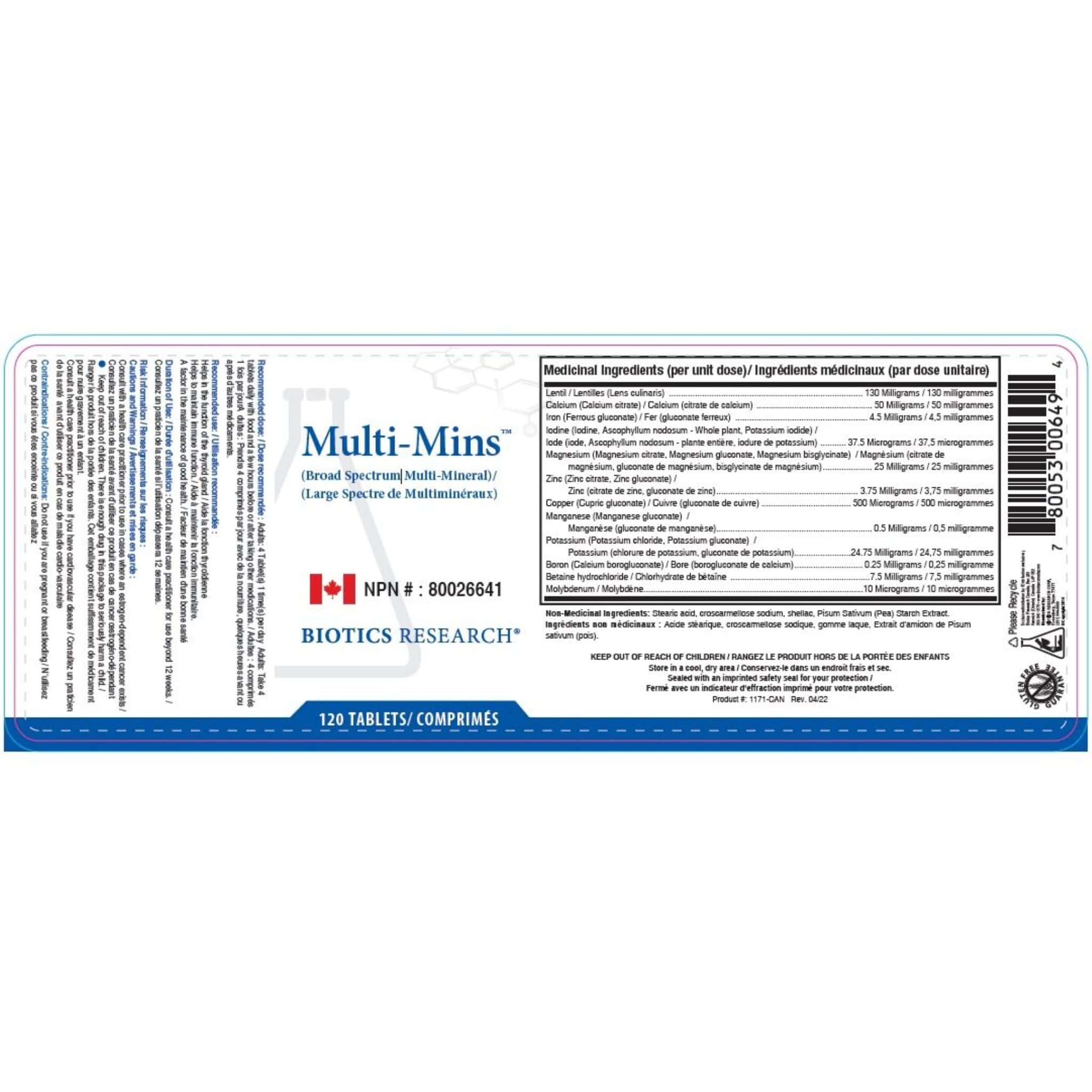 Biotics Research Multi-Mins, Full Spectrum Mineral Complex with Antioxidants and Betaine HCl, 120-360 Tablets - Image 2