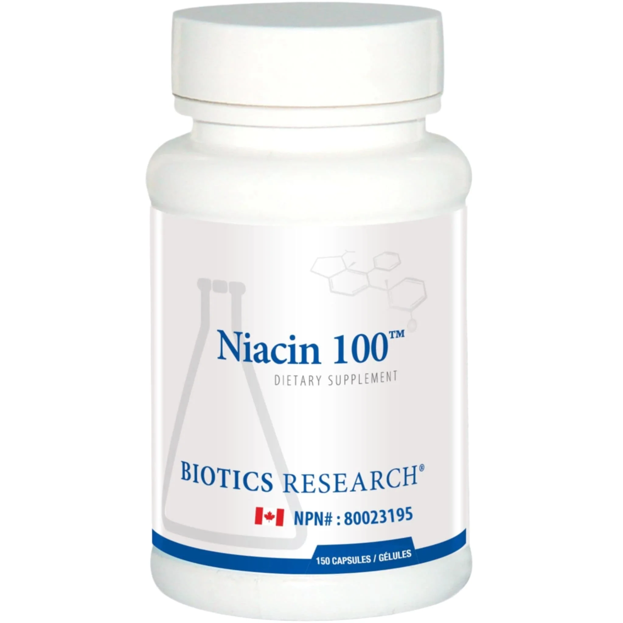 Biotics Research Niacin 100, Vitamin B3 100mg for Cardiovascular Health, Energy Metabolism and Skin Support, 150 Capsules